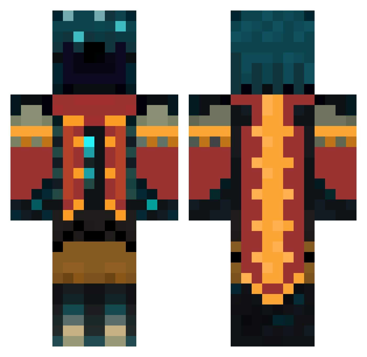 milkleftthegame Minecraft skin, front and back view