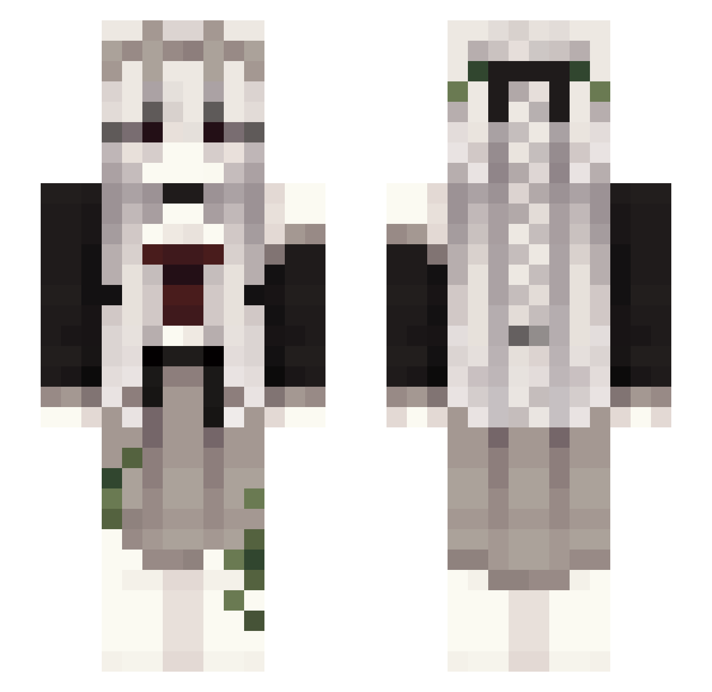 Sh1rayukii Minecraft skin, front and back view