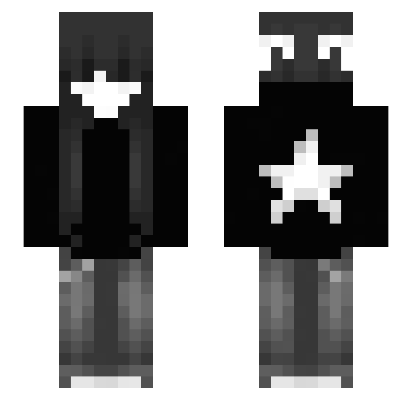JaxThePlayer Minecraft skin, front and back view