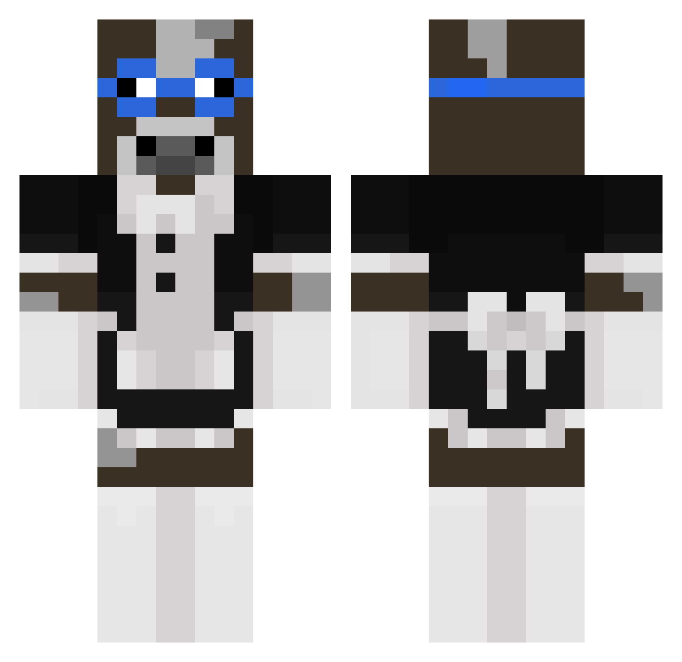 DLOwOr Minecraft skin, front and back view