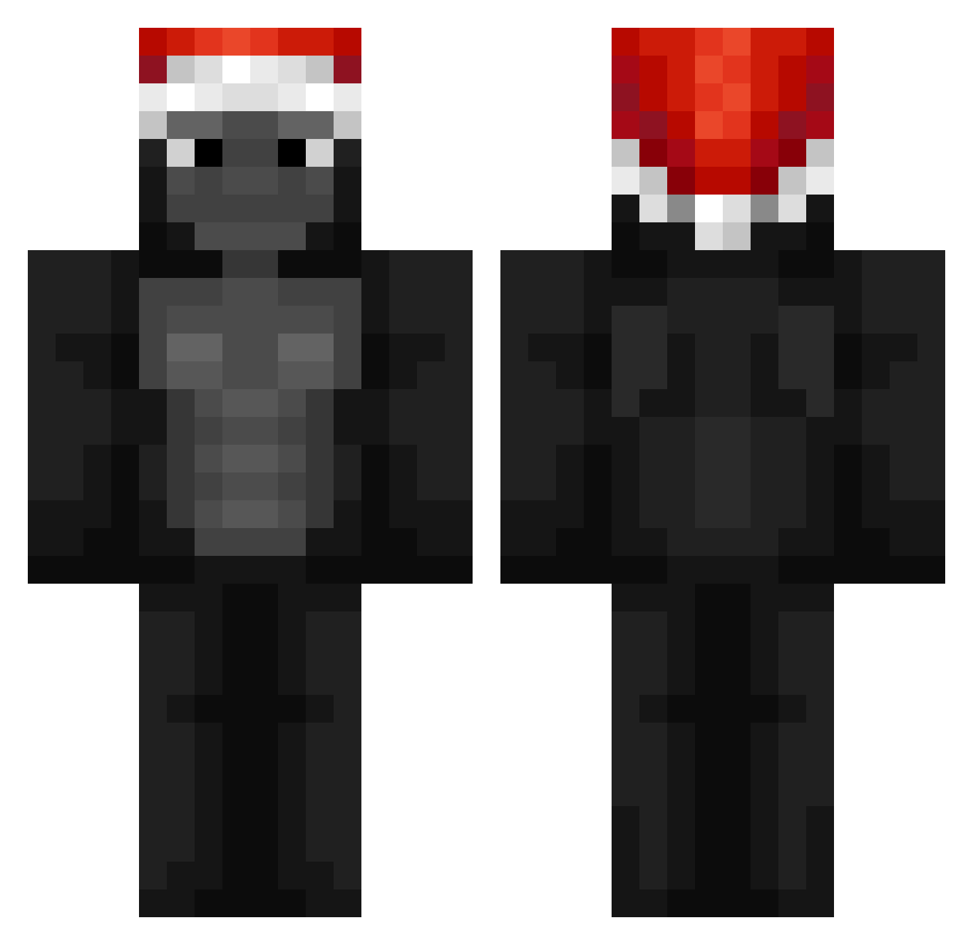 bourbiergorilla Minecraft skin, front and back view