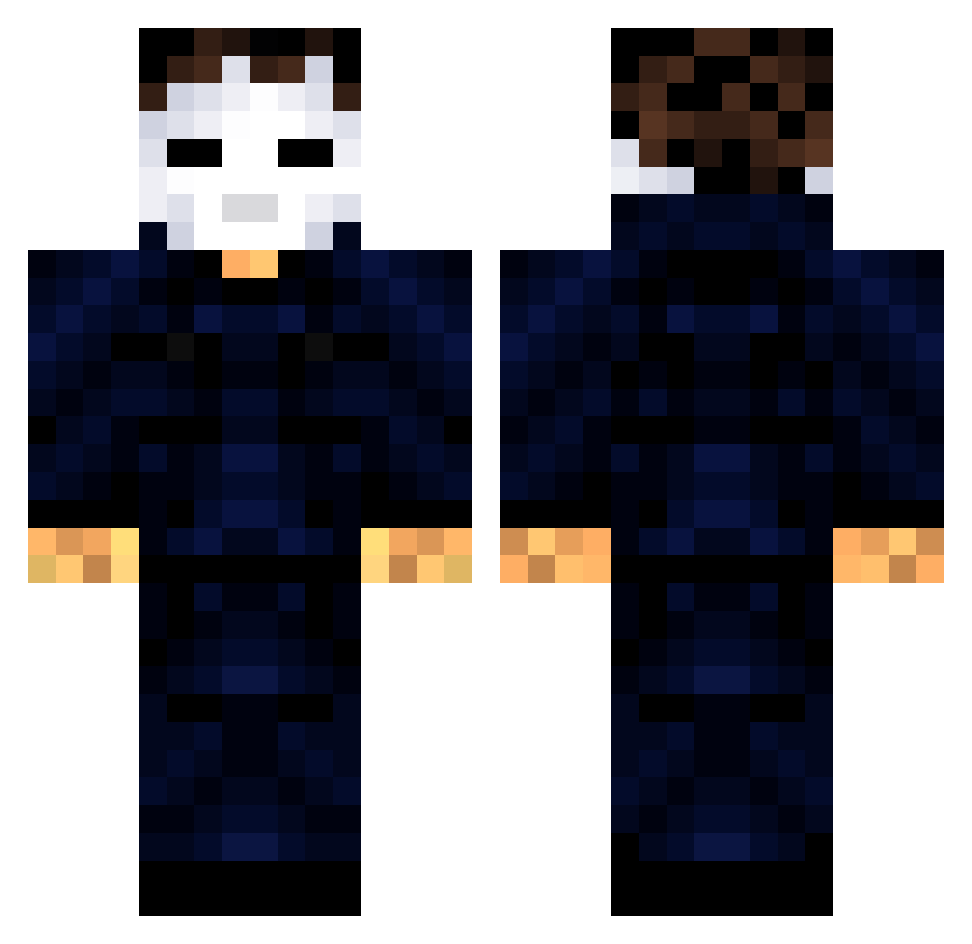 Blasopher Minecraft skin, front and back view