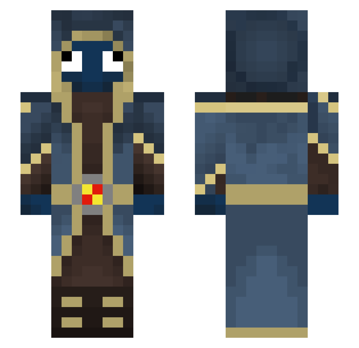 TheSquizard Minecraft skin, front and back view