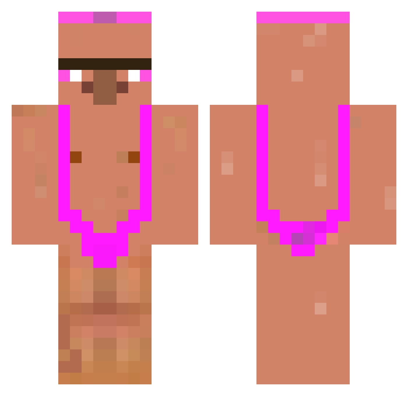 SleepyBabo Minecraft skin, front and back view