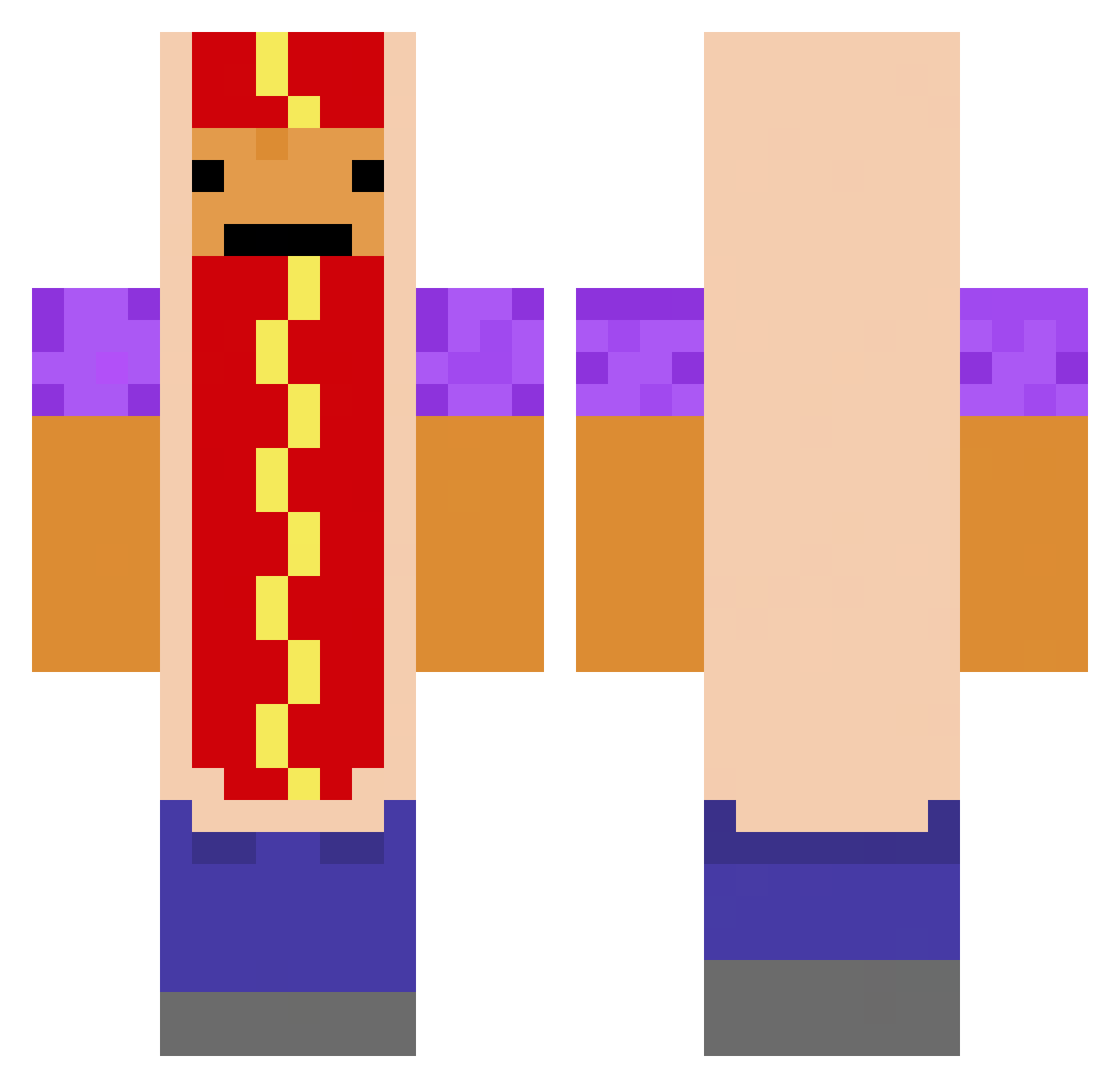 EzraKing84 Minecraft skin, front and back view