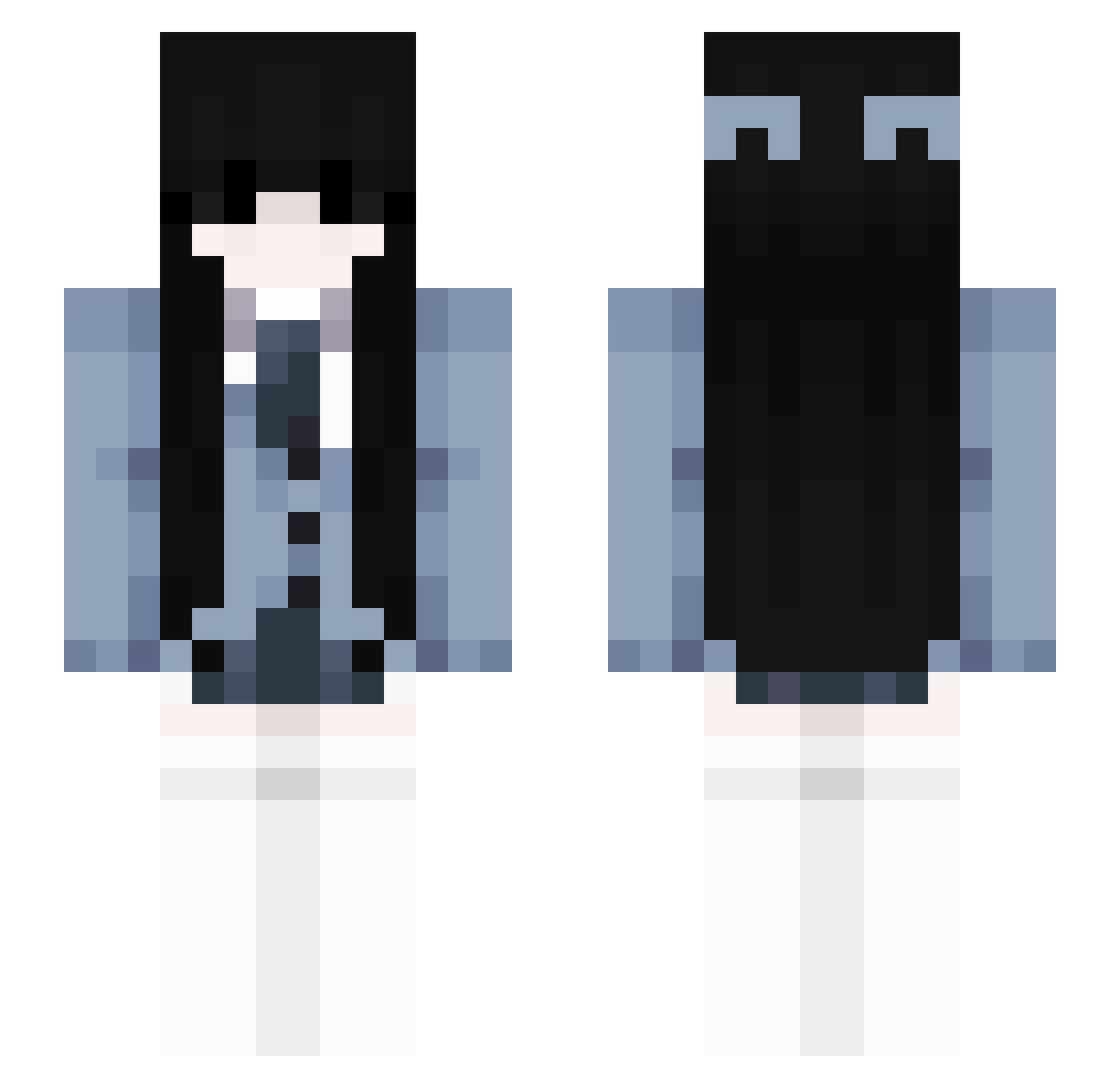 RedFlowey Minecraft skin, front and back view