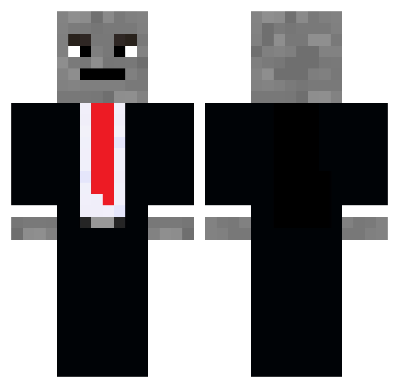 Hart_wie_Stein Minecraft skin, front and back view