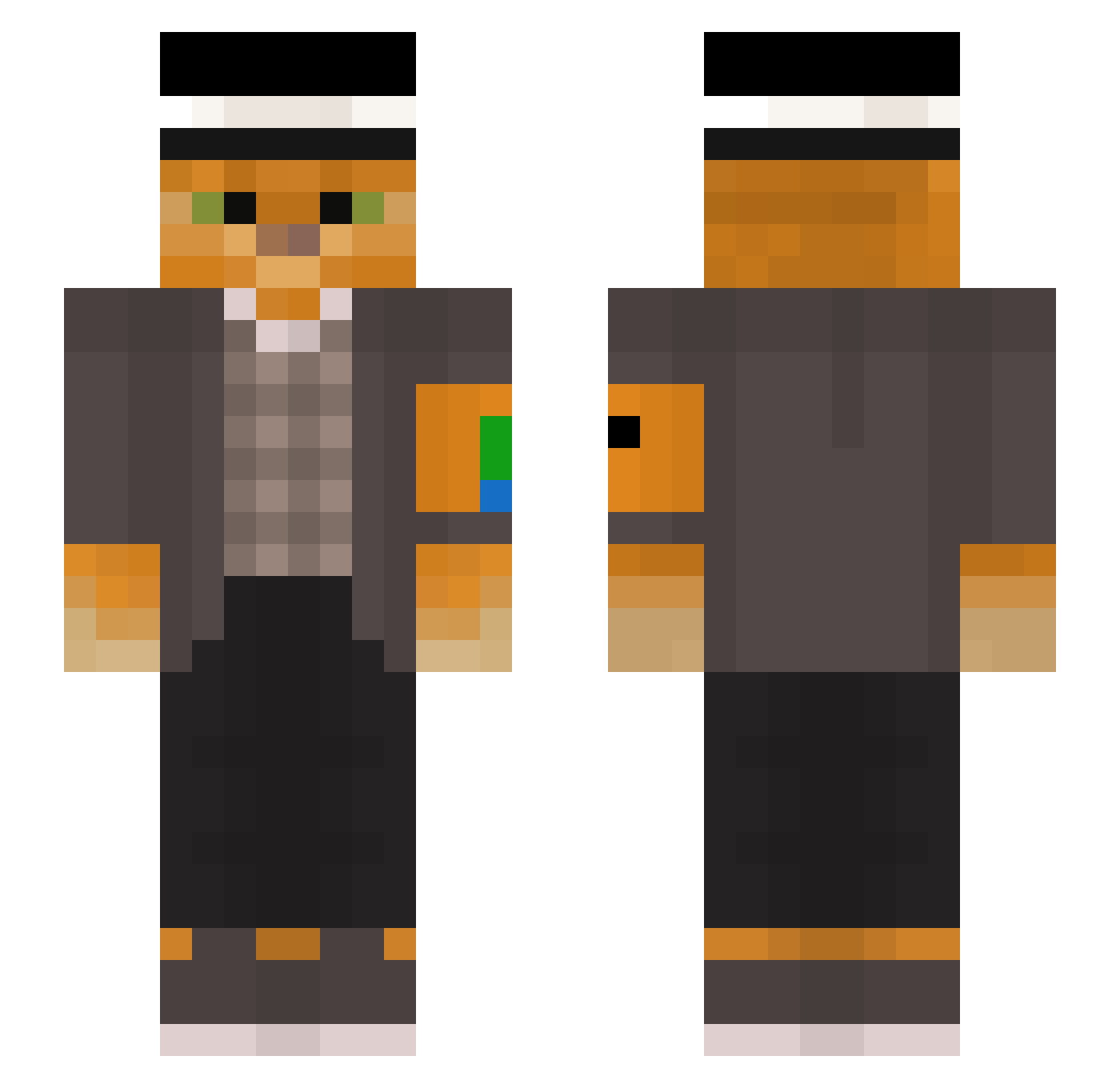 DontSoftr Minecraft skin, front and back view