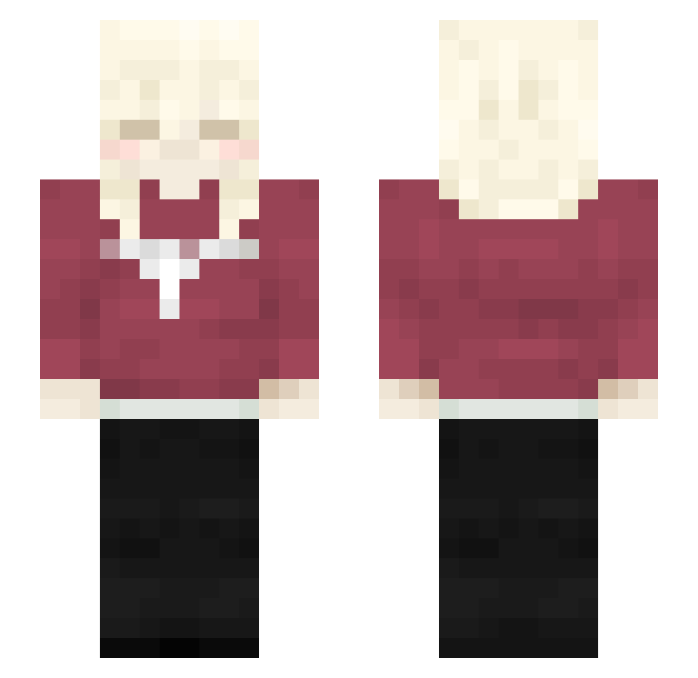 ftvina Minecraft skin, front and back view