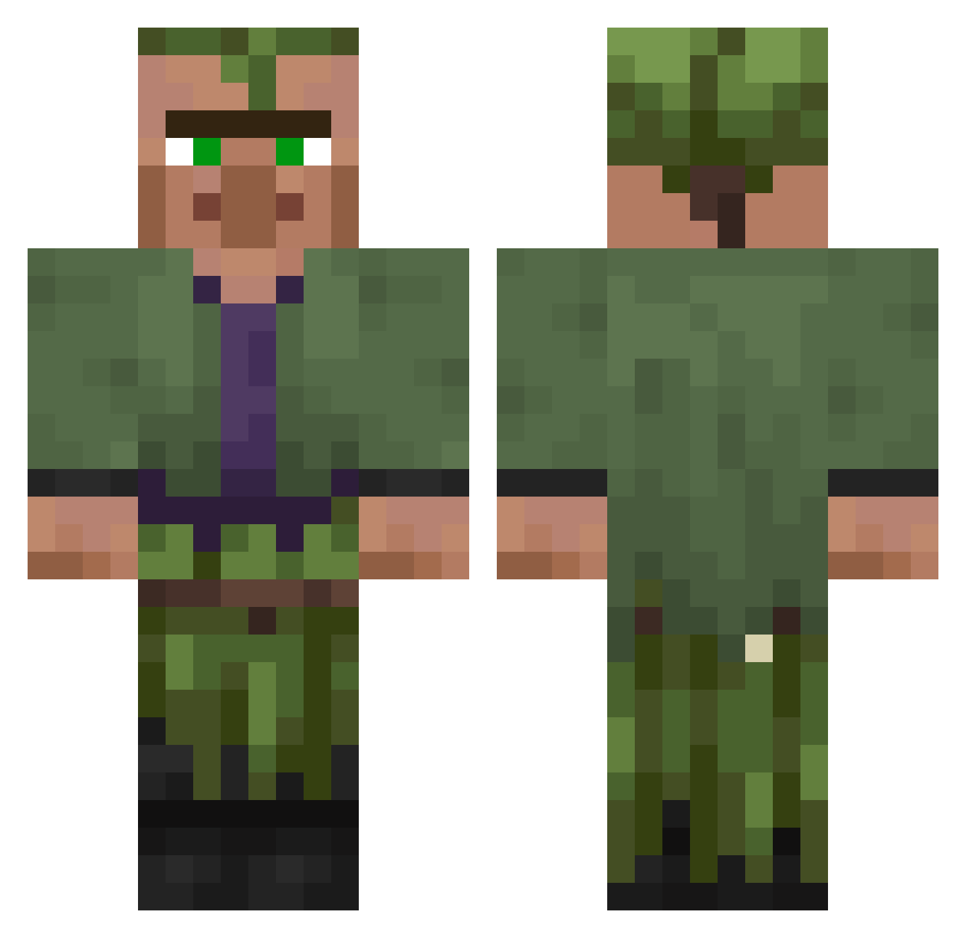 Villager_Horst Minecraft skin, front and back view