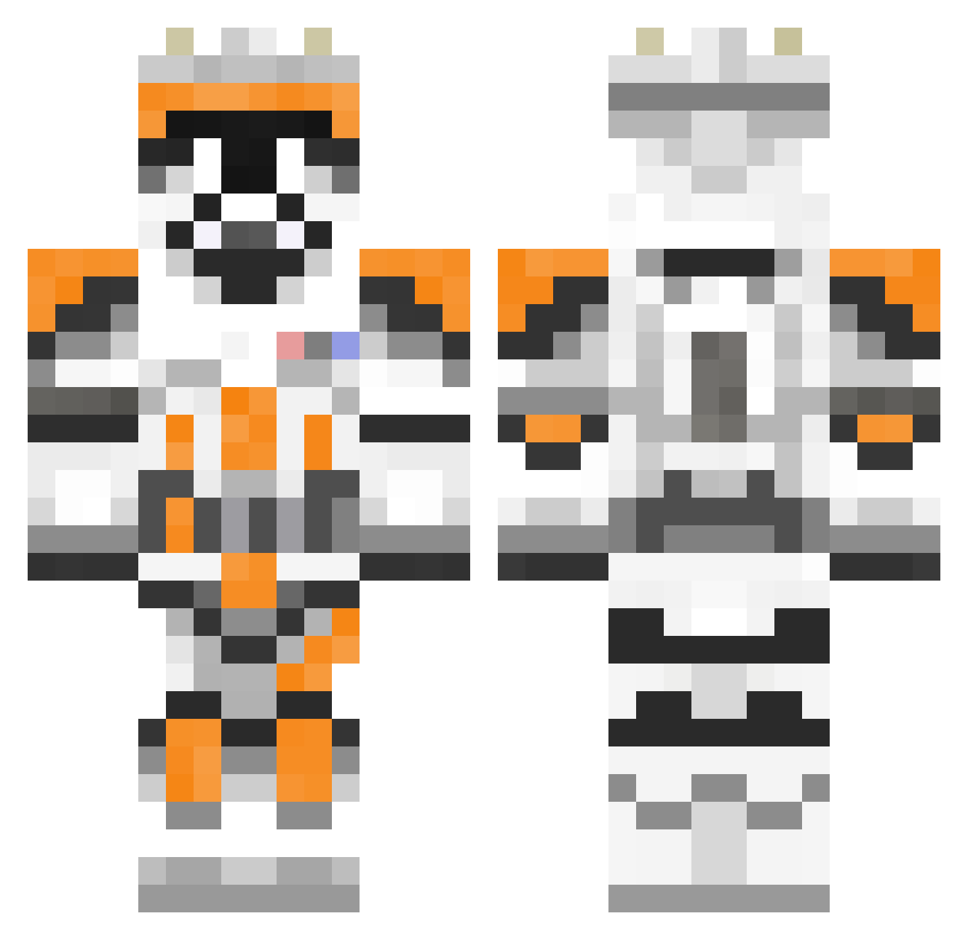 MiniFlo28 Minecraft skin, front and back view