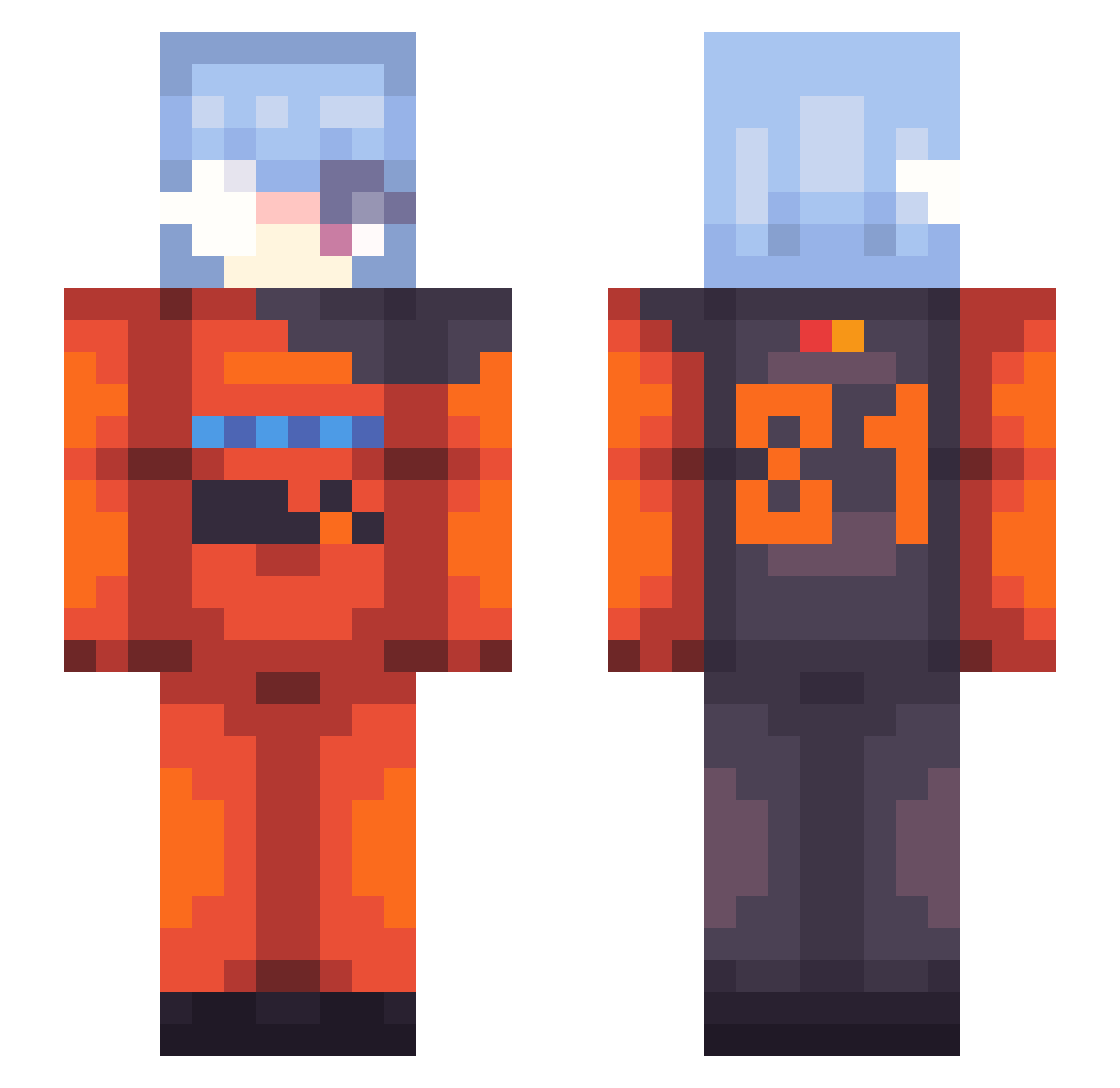 godlevin Minecraft skin, front and back view