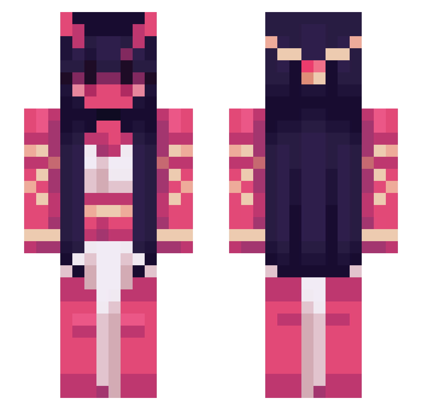 iTzFer Minecraft skin, front and back view