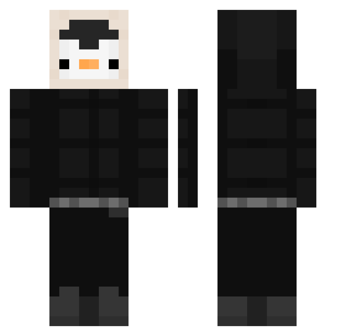 Besmet Minecraft skin, front and back view