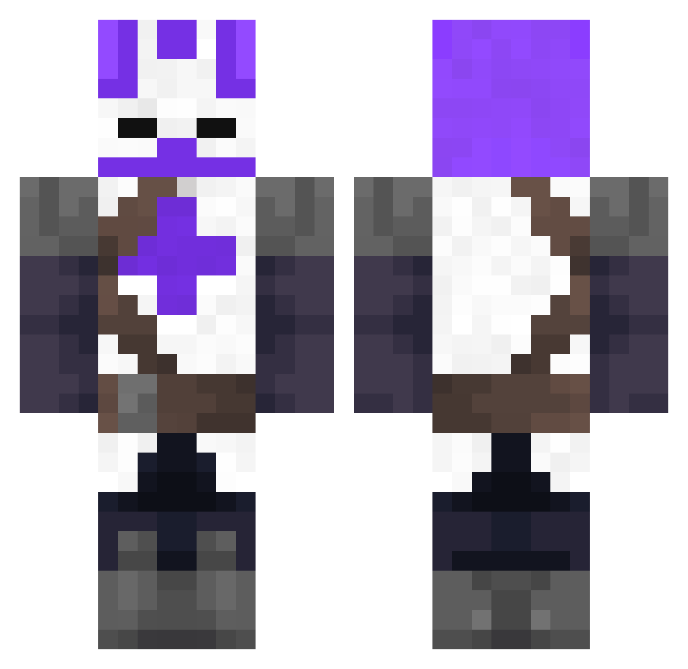 jamozen Minecraft skin, front and back view