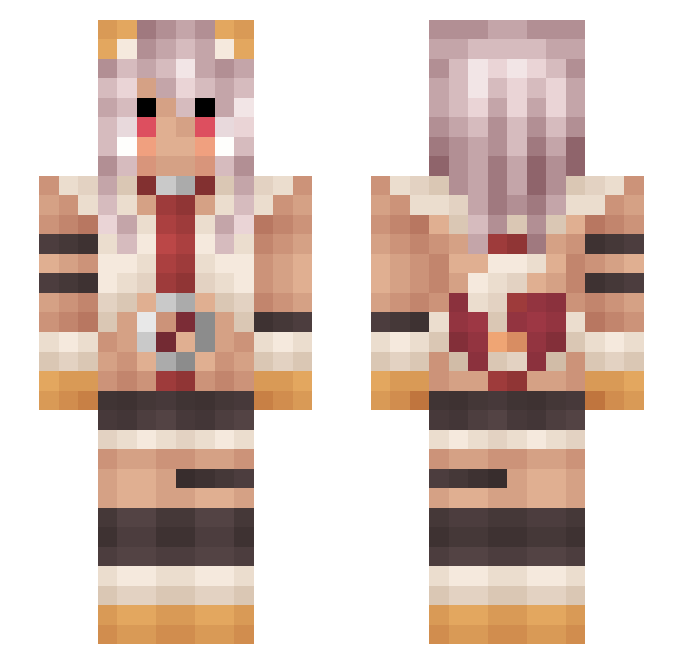 Skirmishers Minecraft skin, front and back view