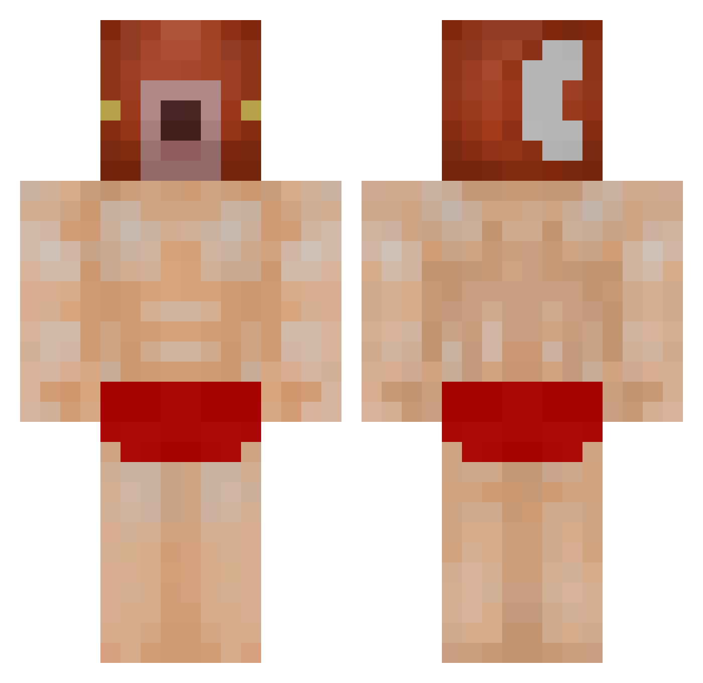 PurpleAstolfo Minecraft skin, front and back view