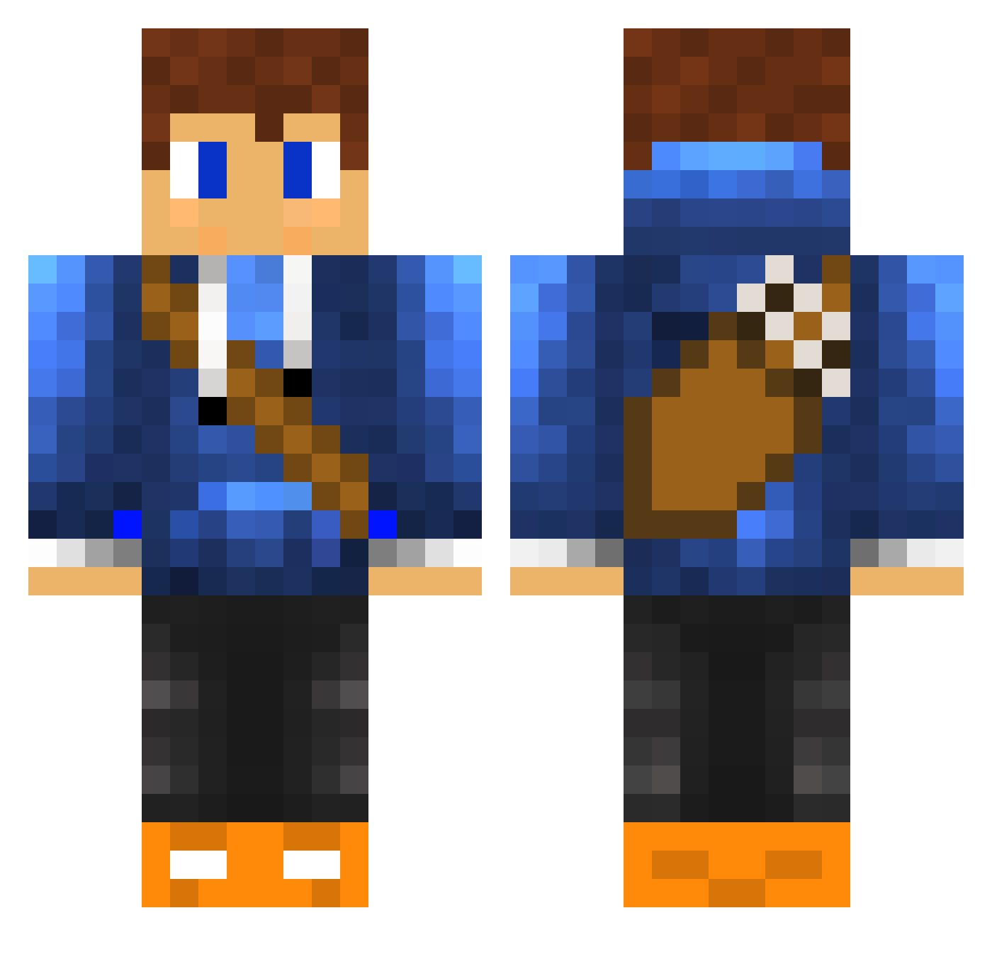 Kvar Minecraft skin, front and back view