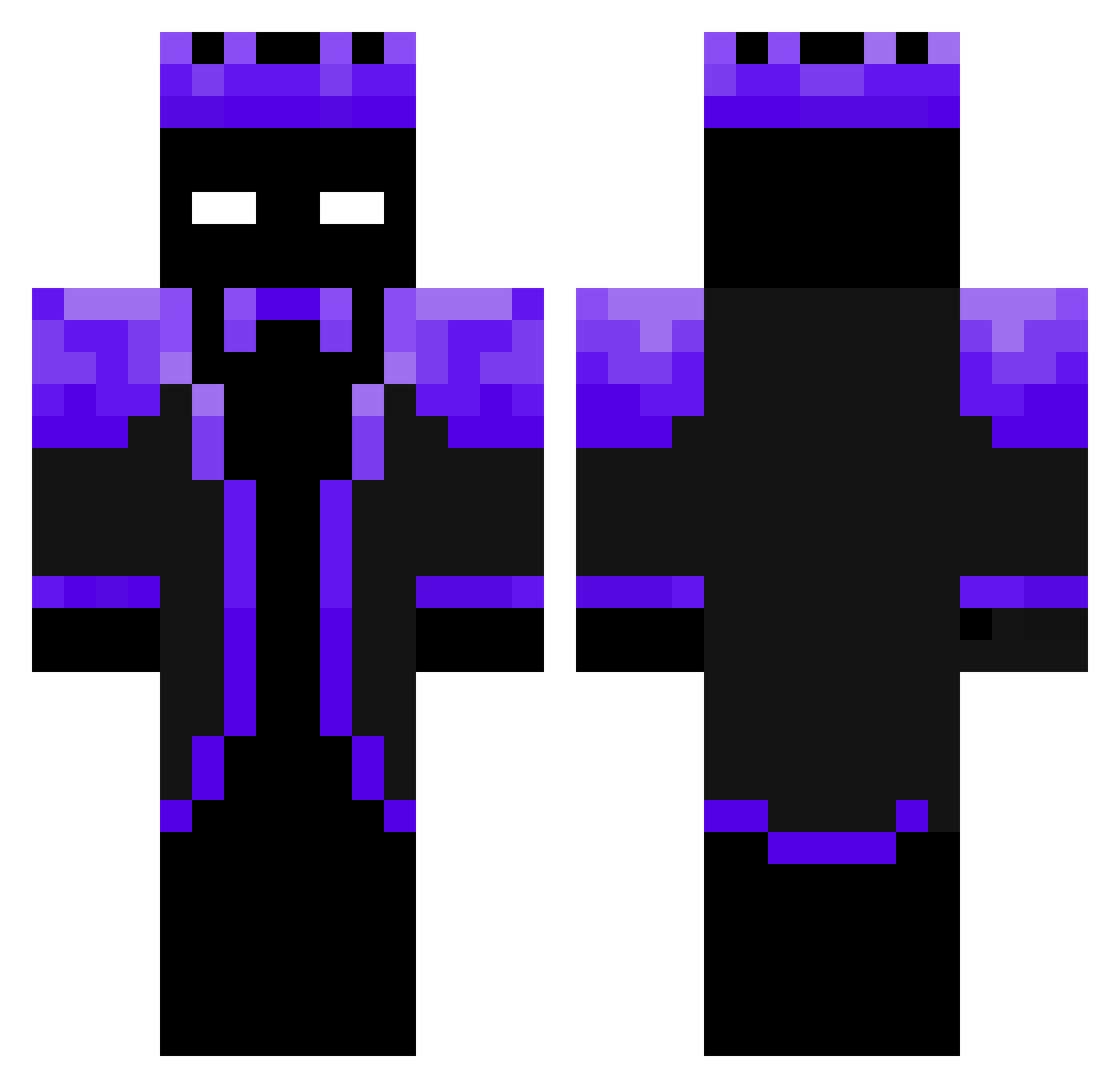 Miizu777 Minecraft skin, front and back view