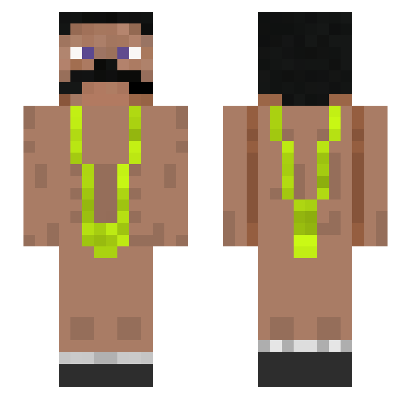 IILezyFR Minecraft skin, front and back view