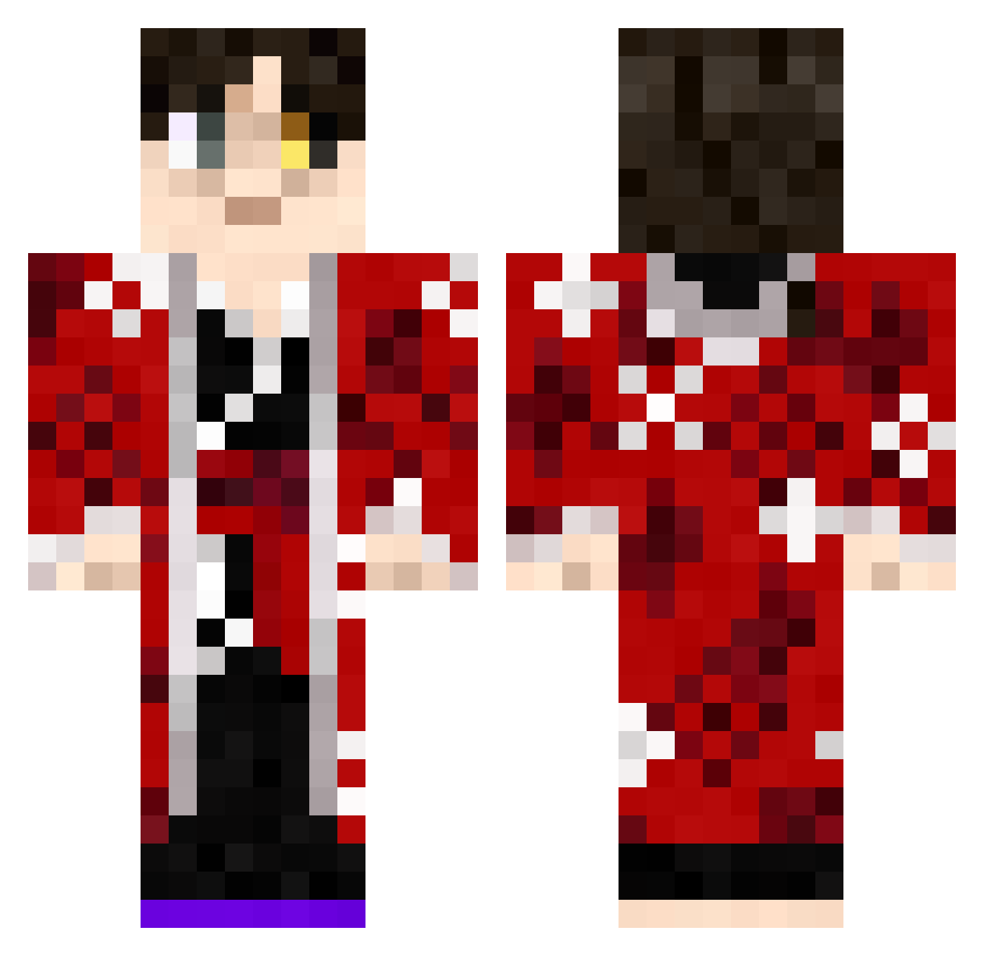 Arforea Minecraft skin, front and back view