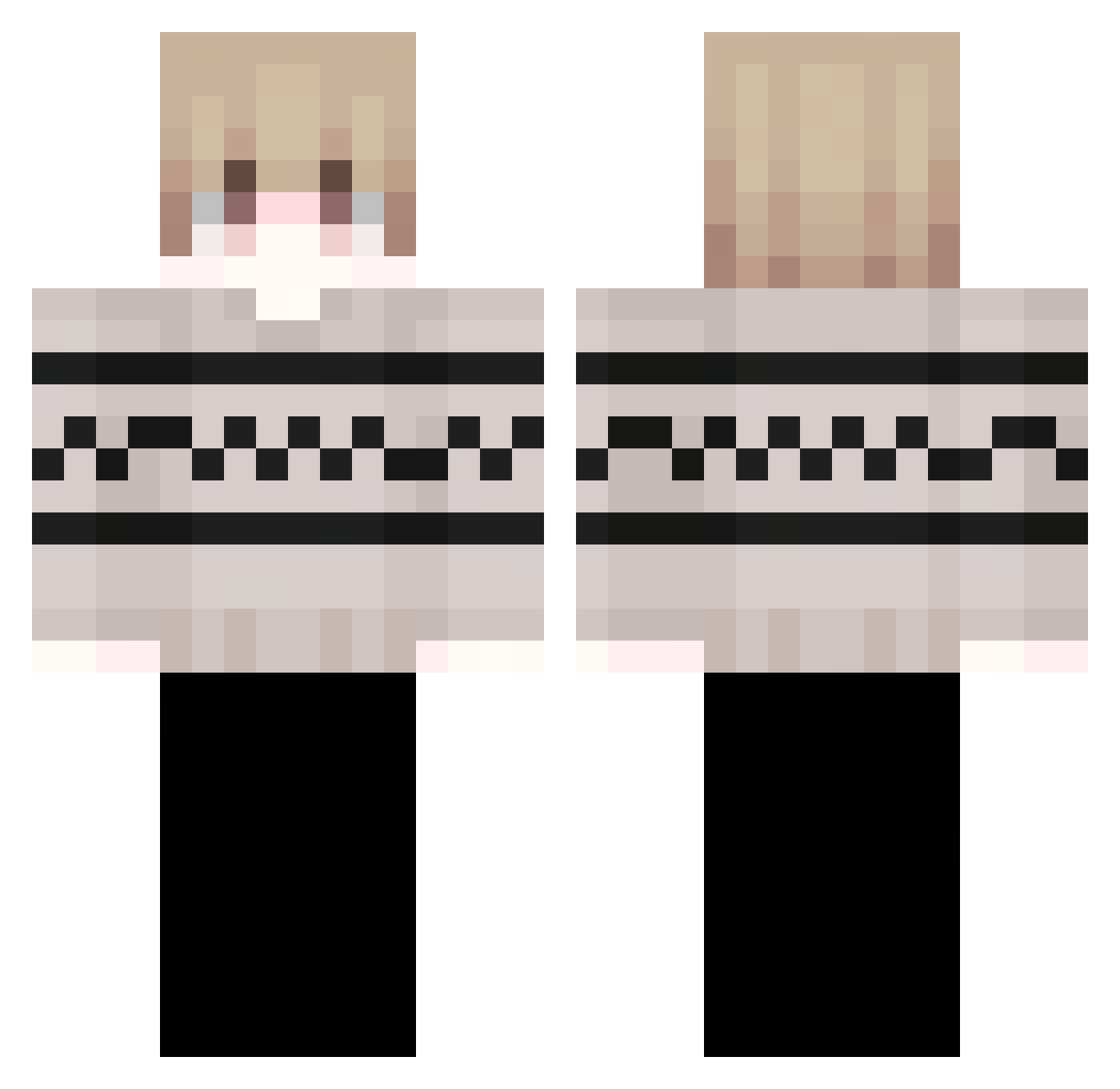 XuanQixie Minecraft skin, front and back view