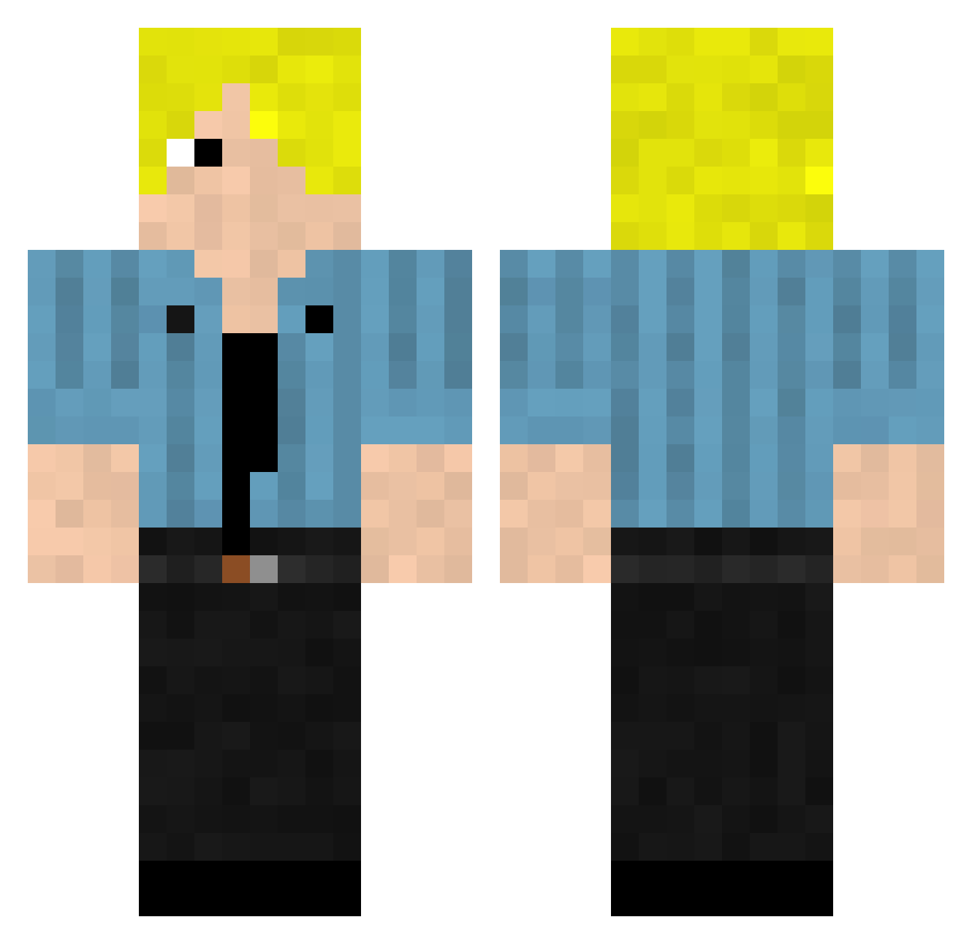 HazeWrld Minecraft skin, front and back view