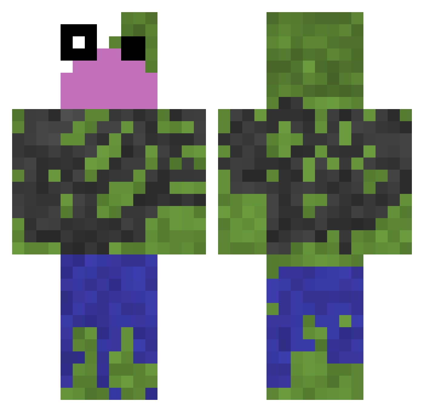 Zombie29061 Minecraft skin, front and back view