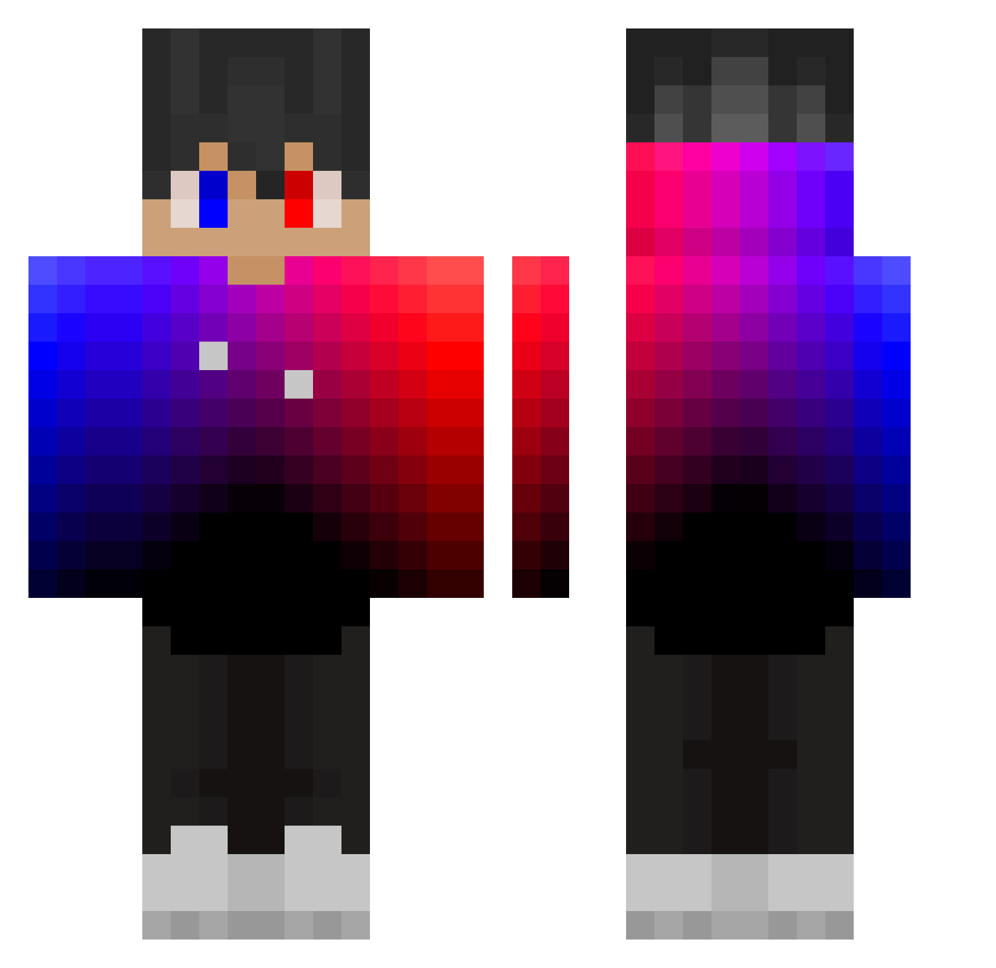 Weeshies78 Minecraft skin, front and back view