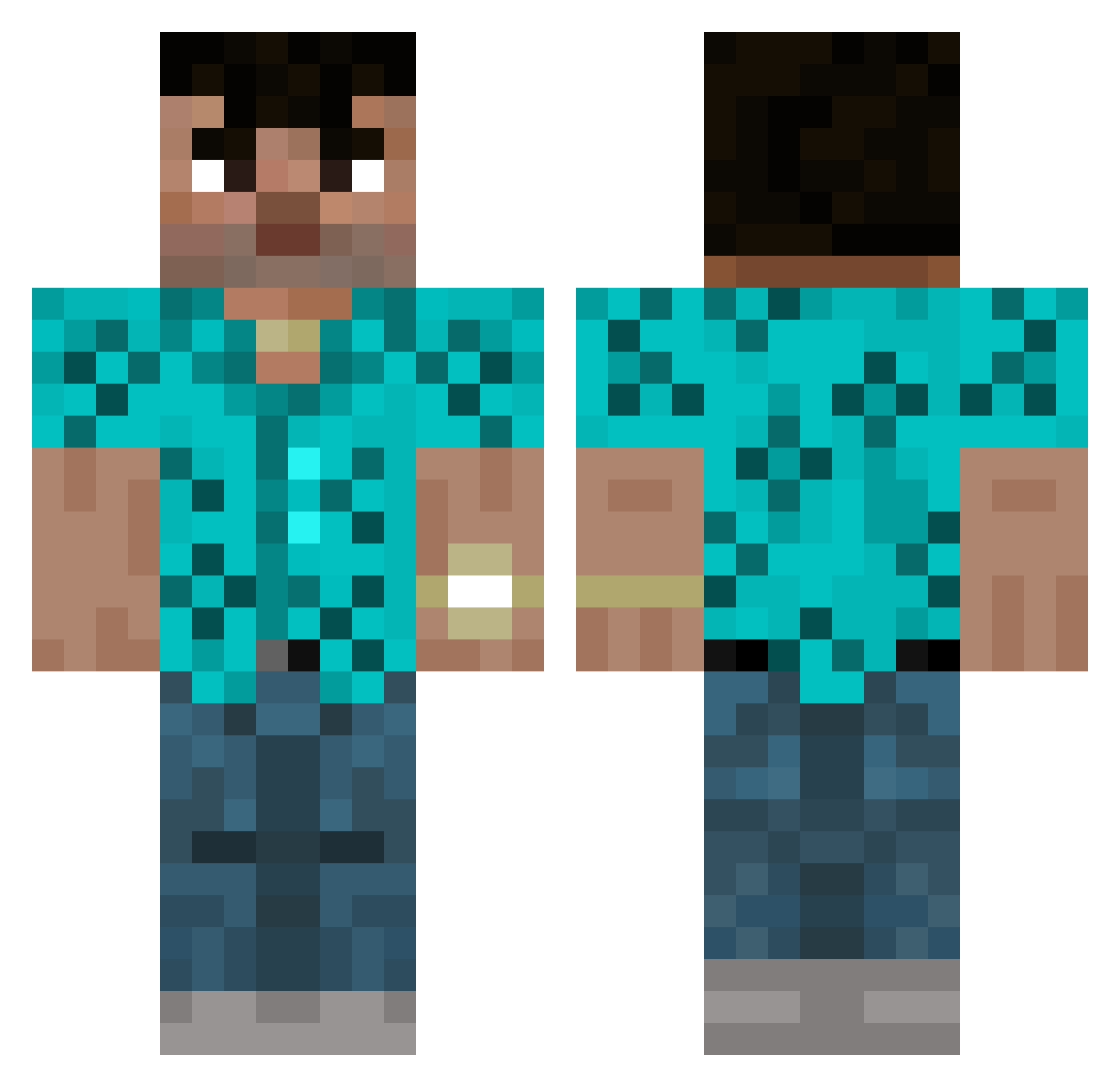 ItsBills Minecraft skin, front and back view