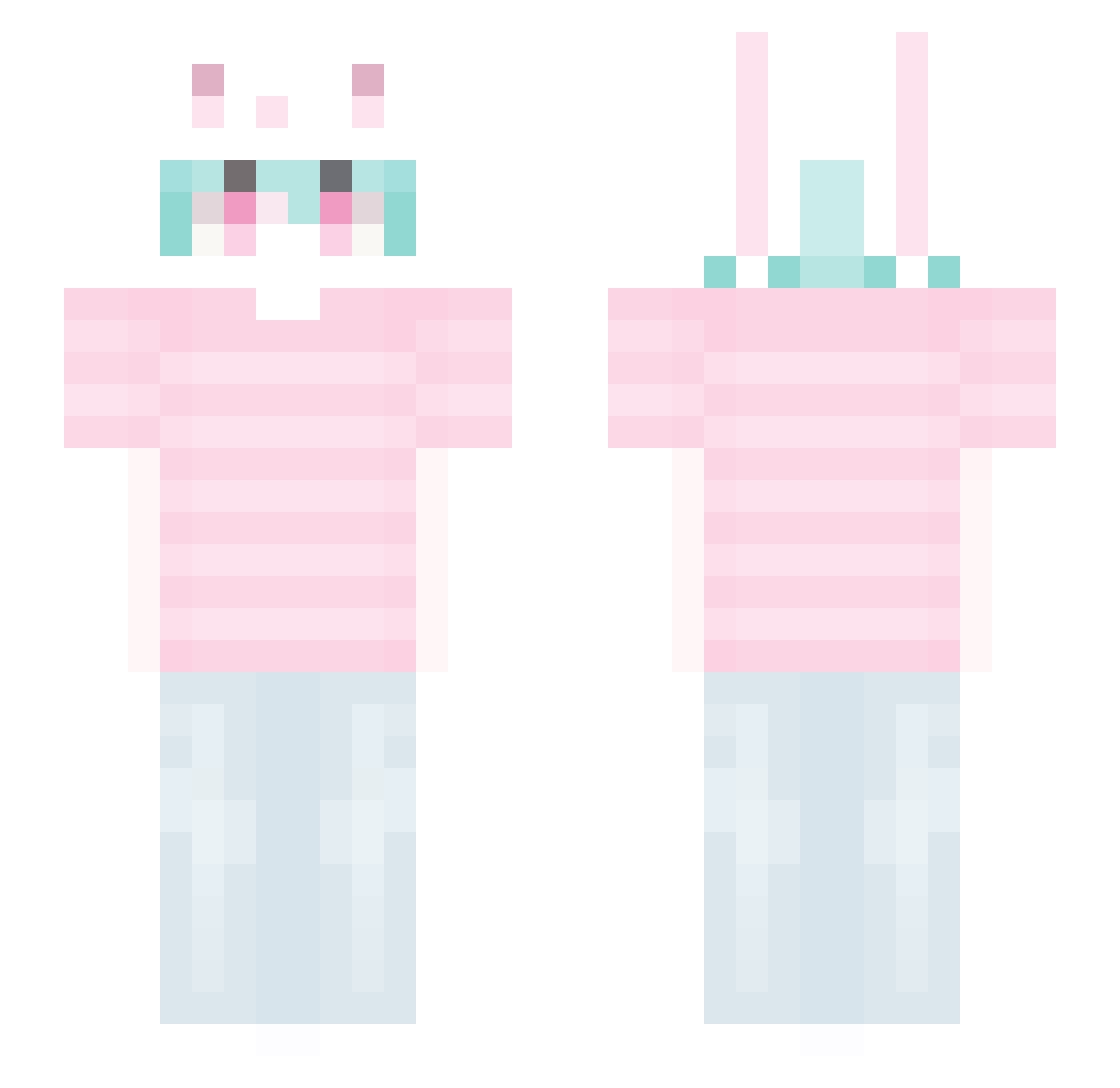 Floriato Minecraft skin, front and back view