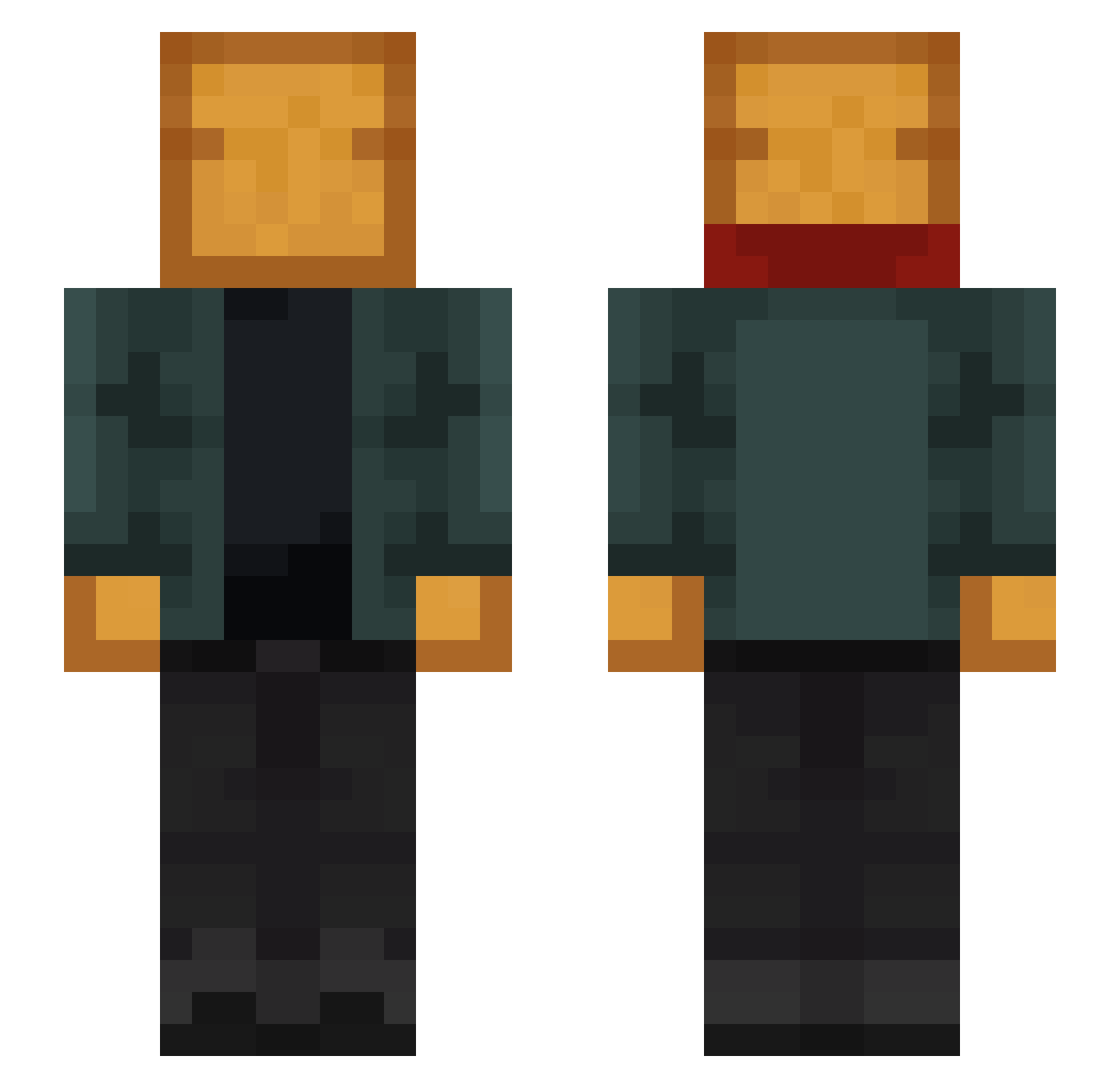 Camzy911 Minecraft skin, front and back view