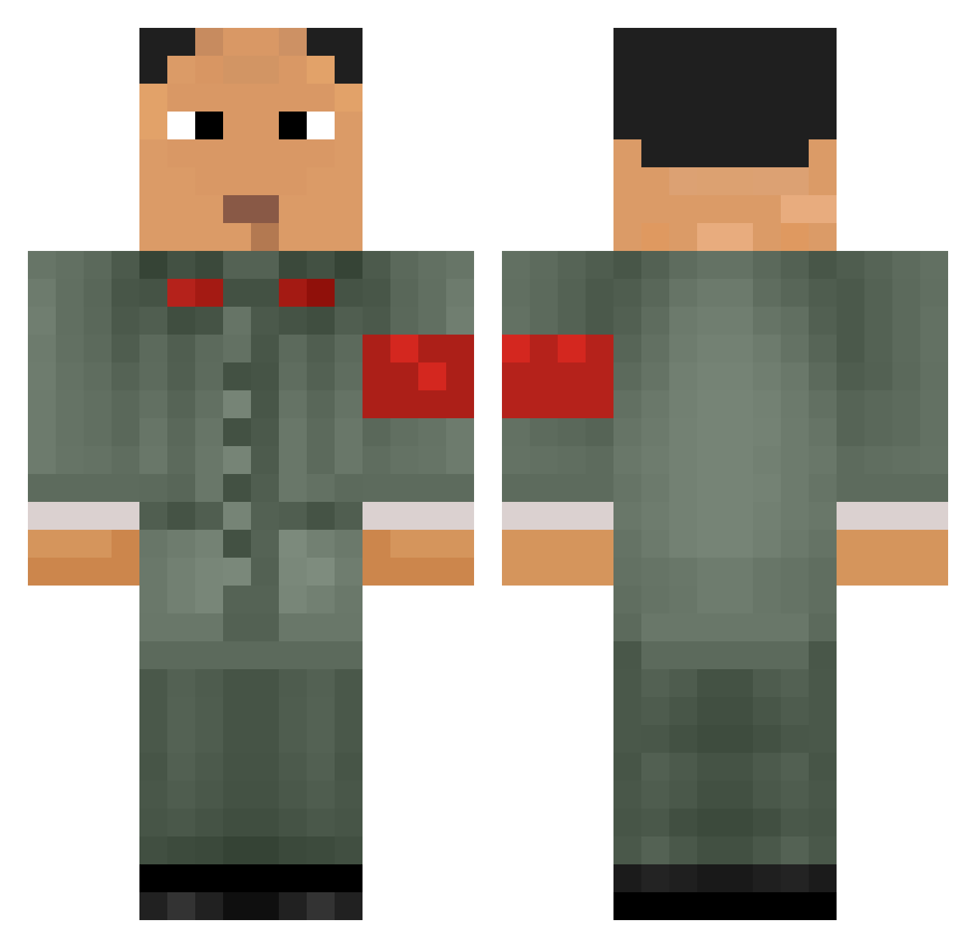 Jacemooster Minecraft skin, front and back view