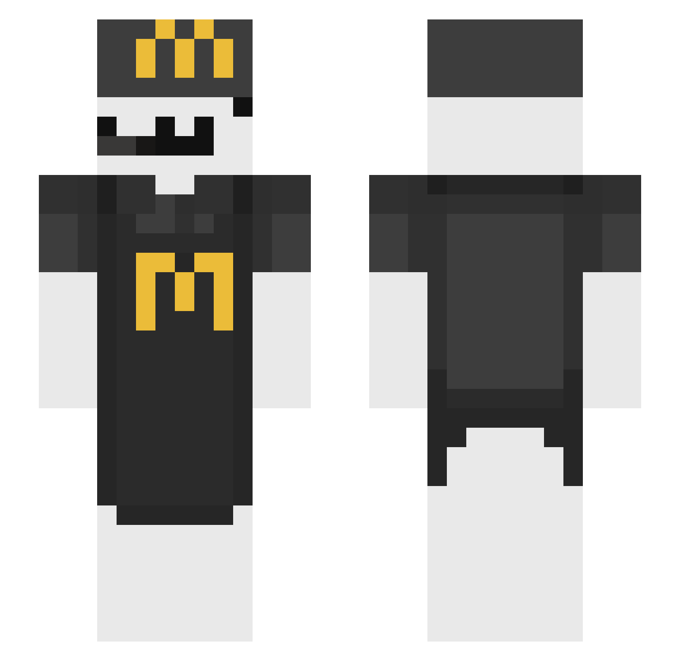 FemaleBritish Minecraft skin, front and back view