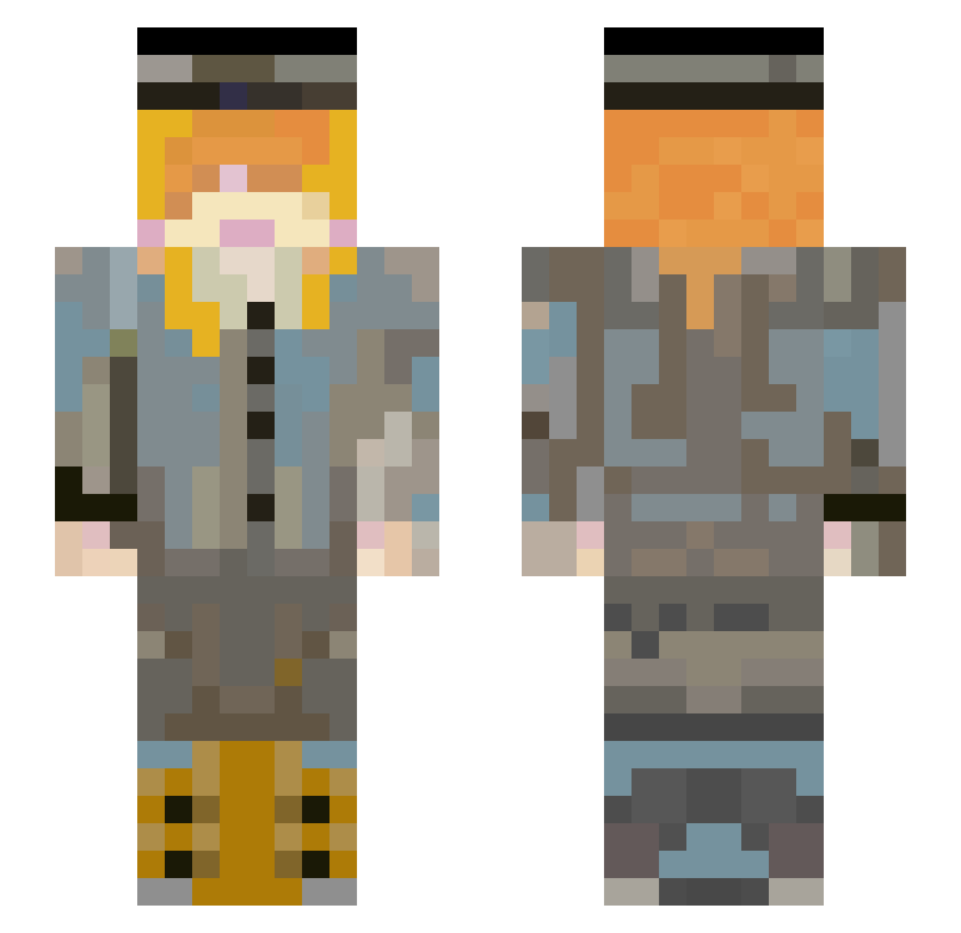 Cheshire773 Minecraft skin, front and back view