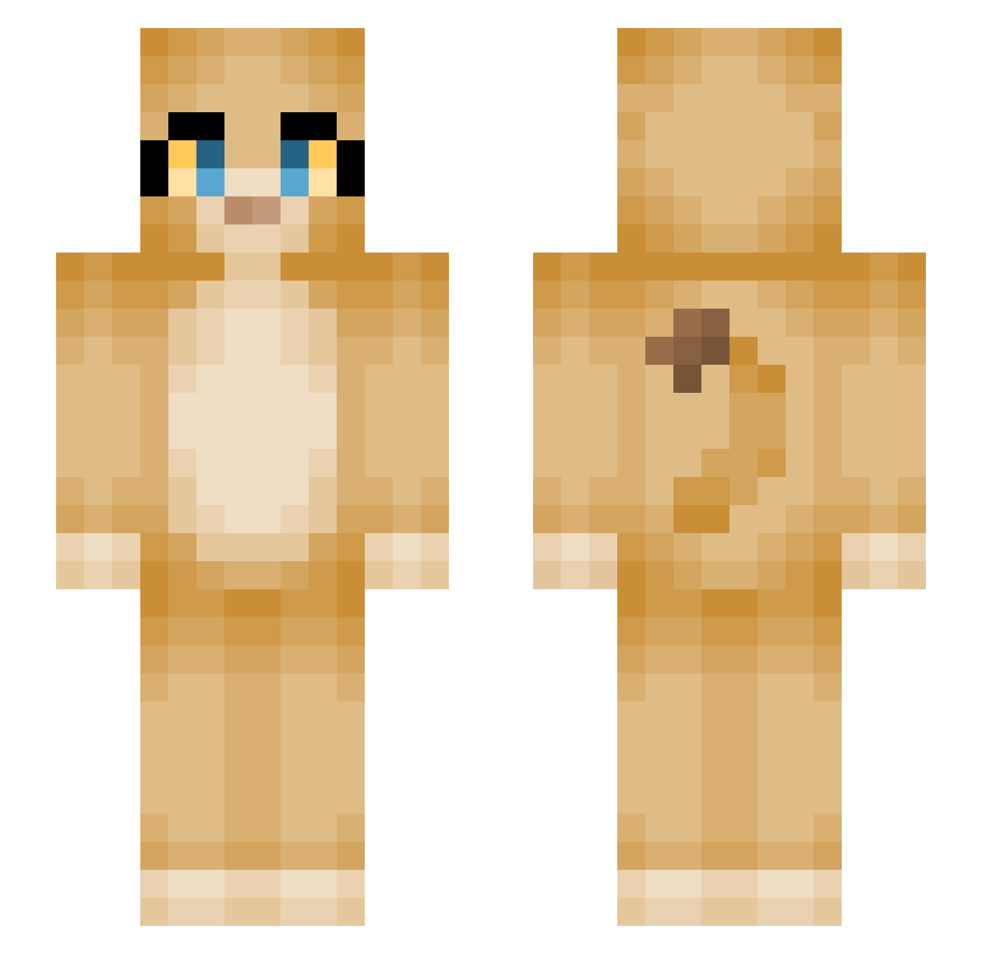 ShelbyWolf Minecraft skin, front and back view