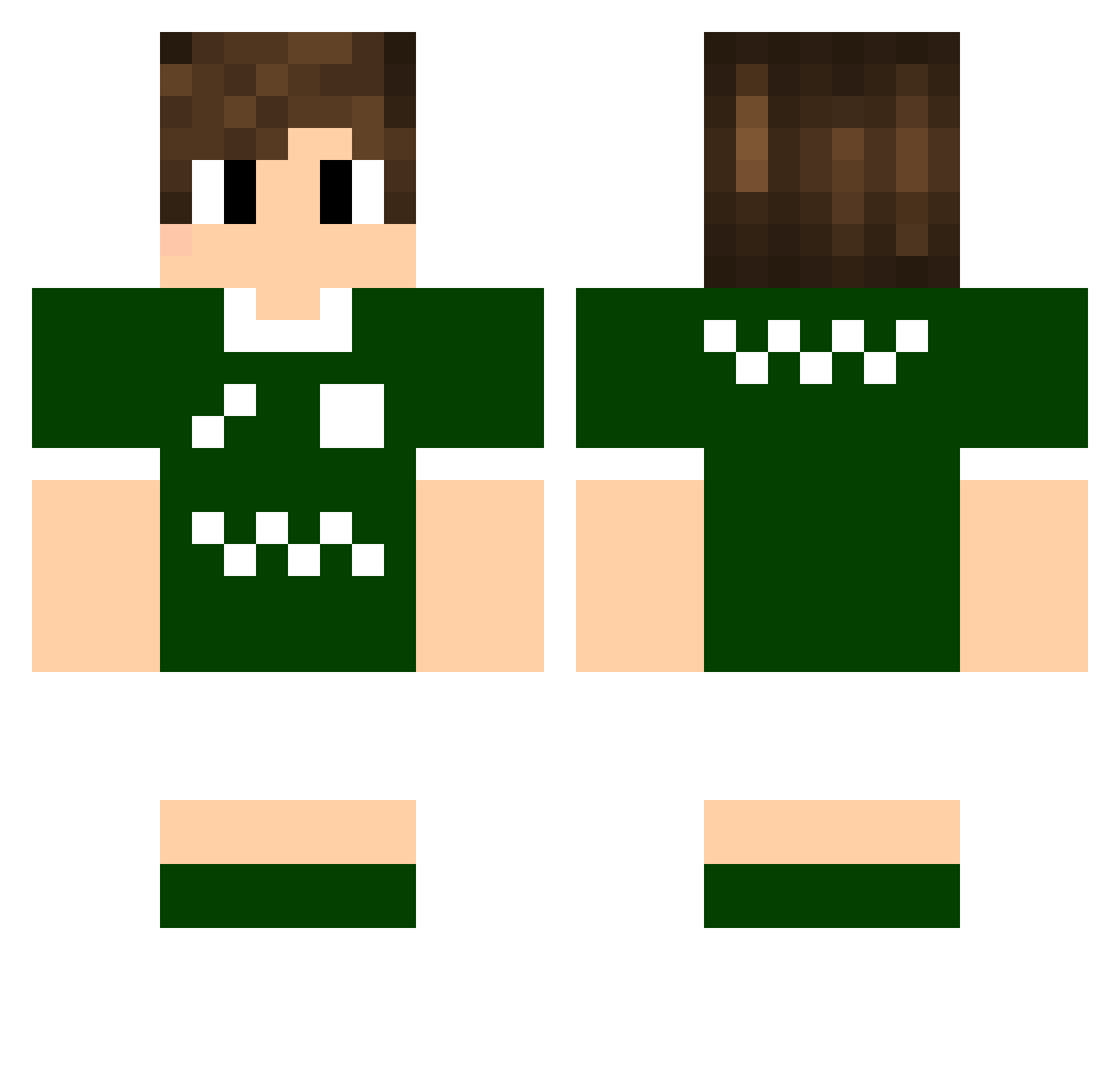 ZardoD Minecraft skin, front and back view