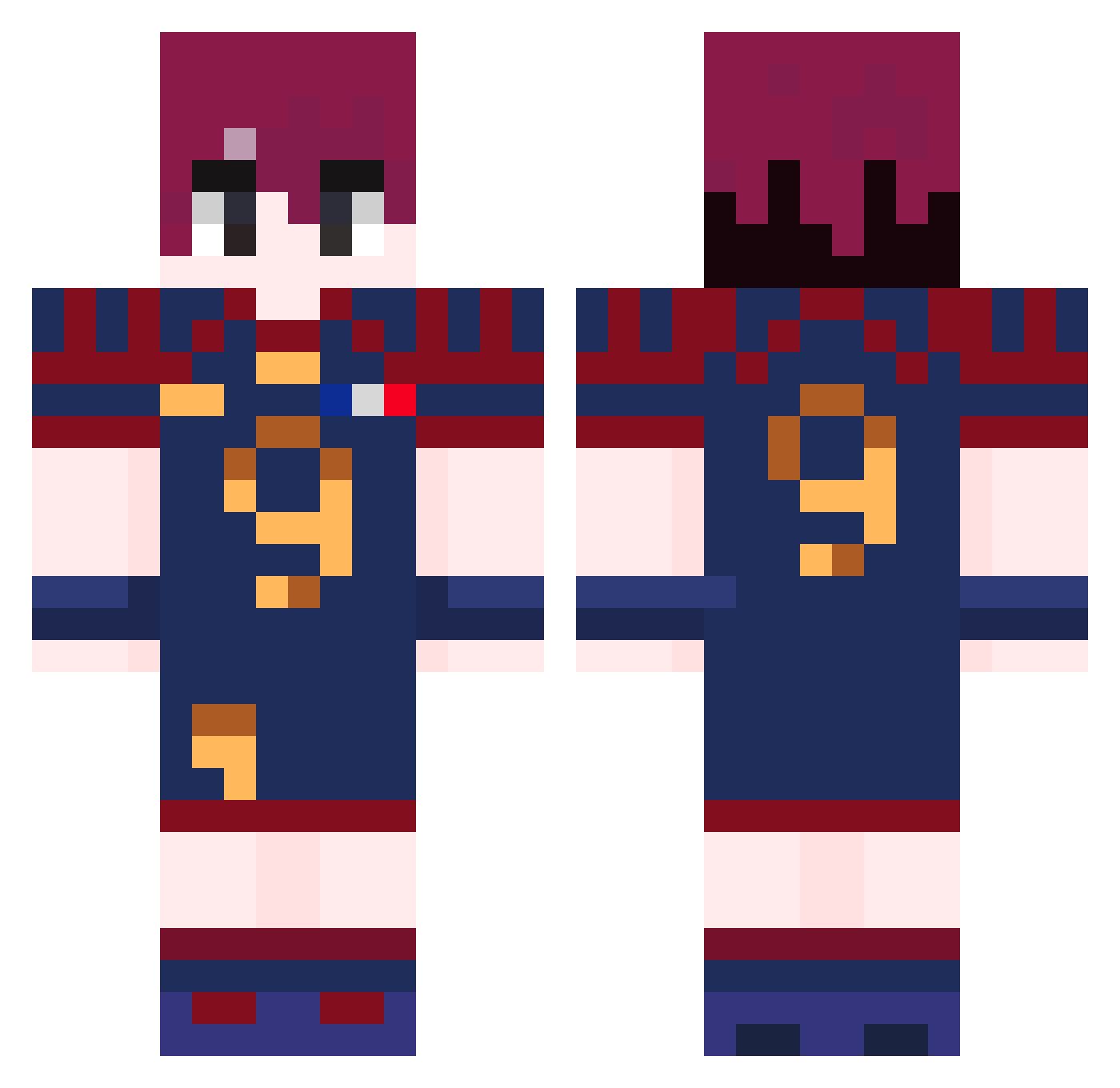Creevish Minecraft skin, front and back view