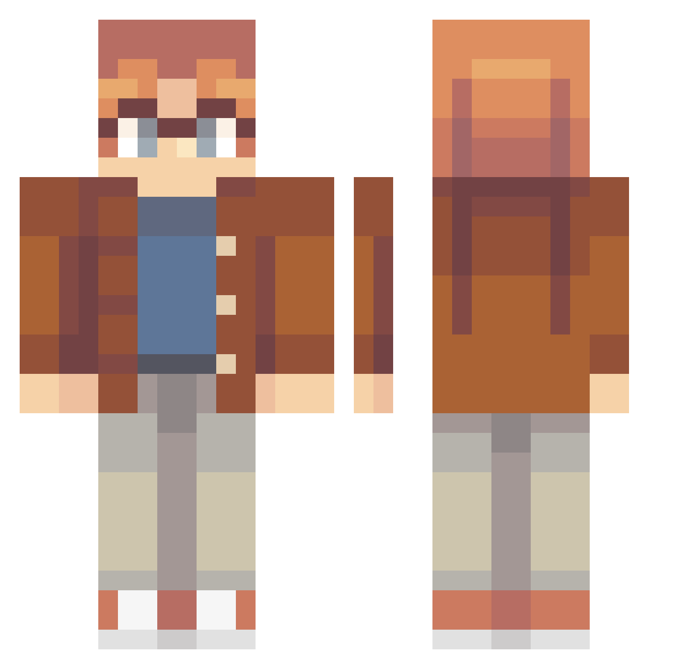 RetroNerd97 Minecraft skin, front and back view