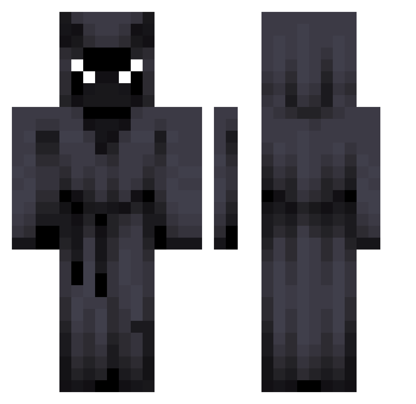 Jakowski1337 Minecraft skin, front and back view