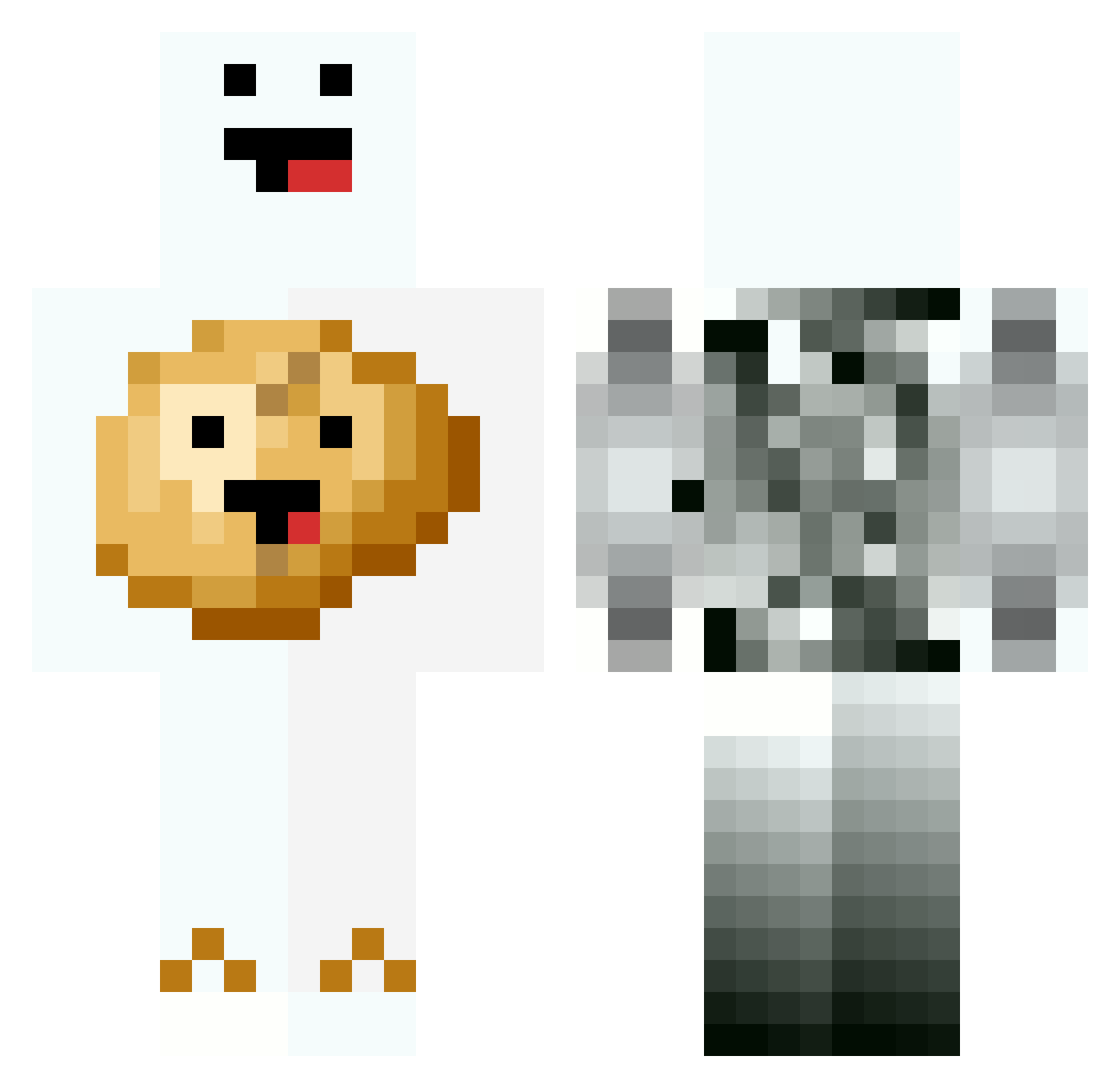 ziemniakyt Minecraft skin, front and back view