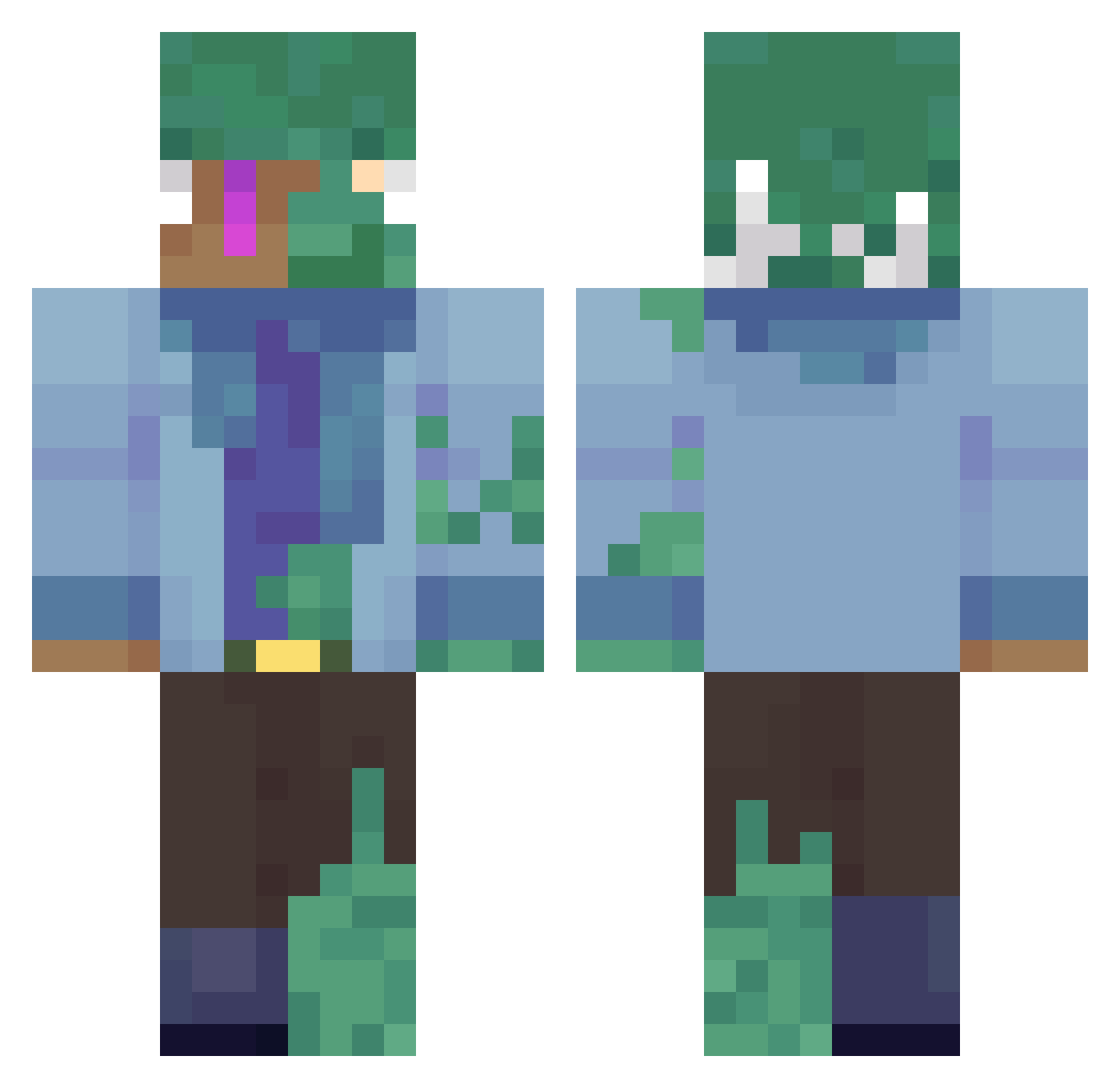 ItsmeThym Minecraft skin, front and back view
