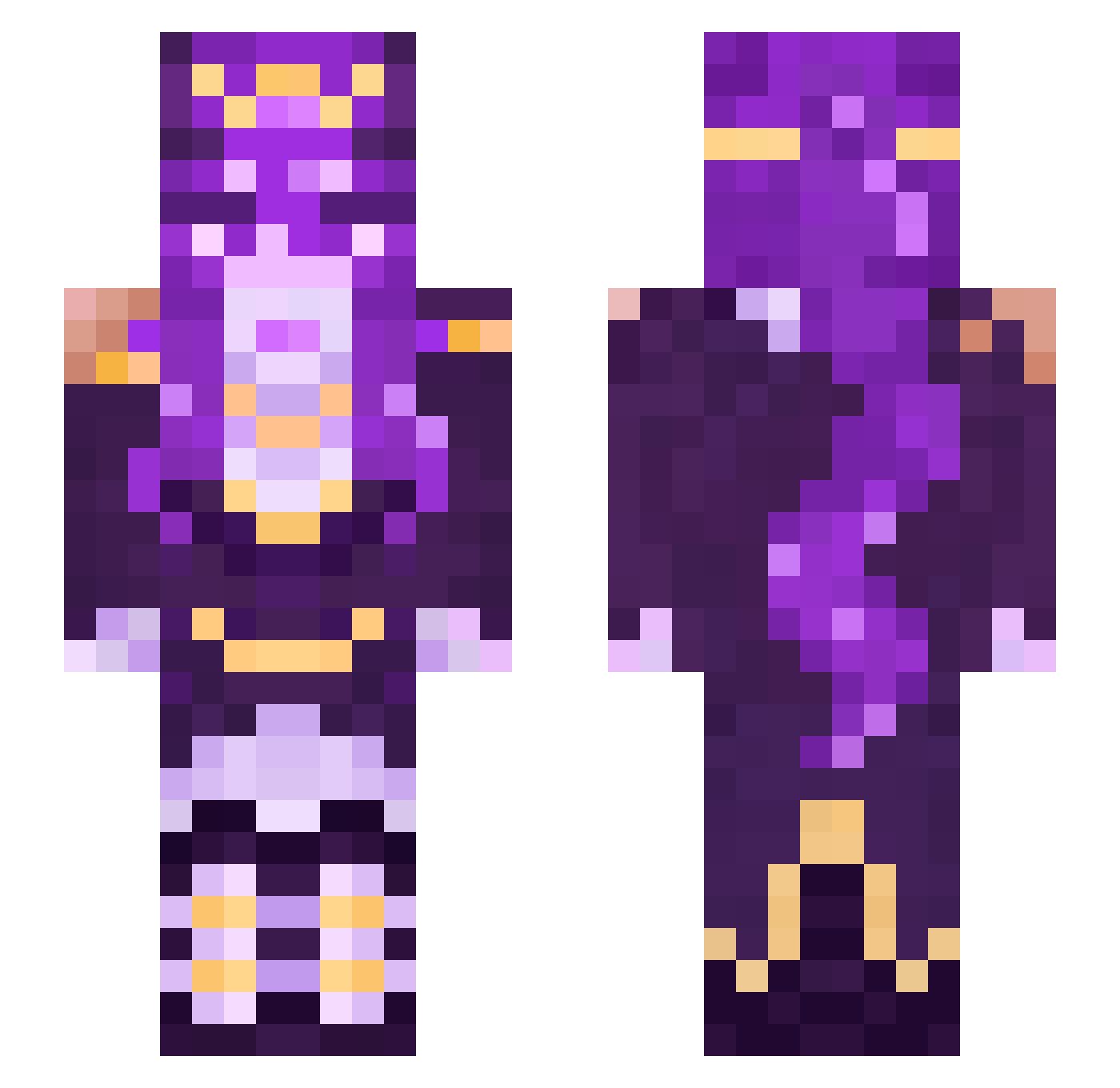 Historiiaa Minecraft skin, front and back view