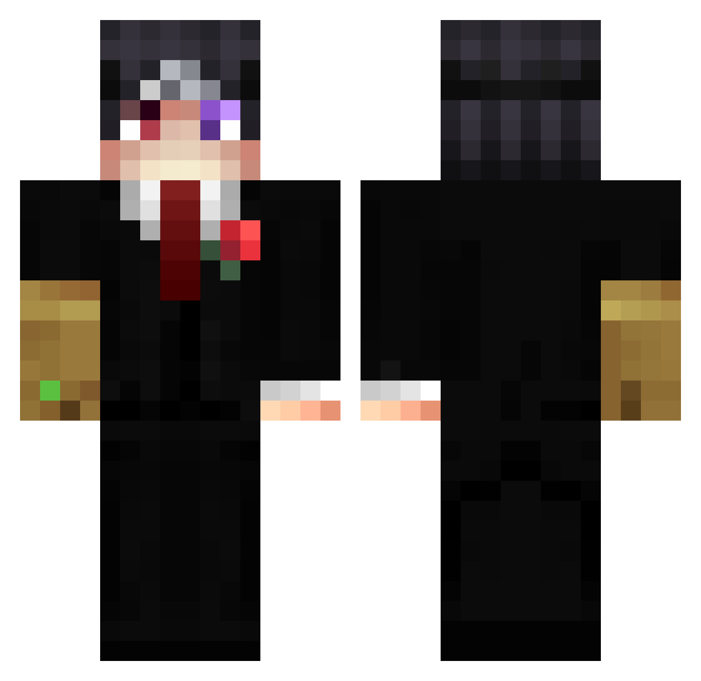 zVENATOR Minecraft skin, front and back view