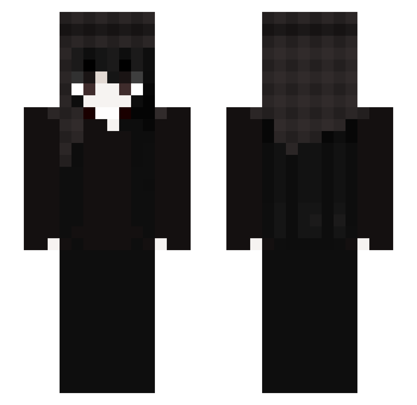 nucm Minecraft skin, front and back view