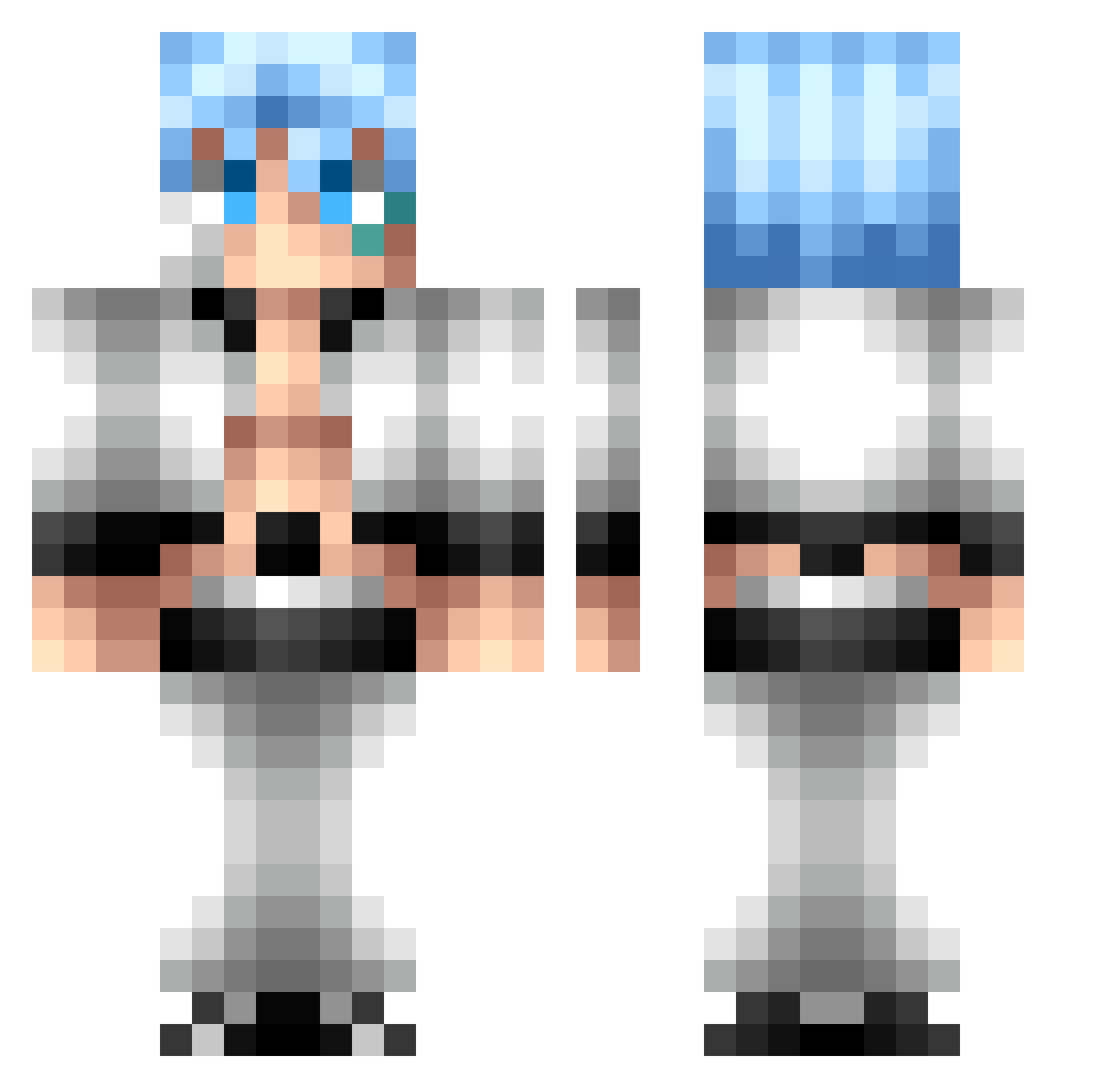 smirit Minecraft skin, front and back view