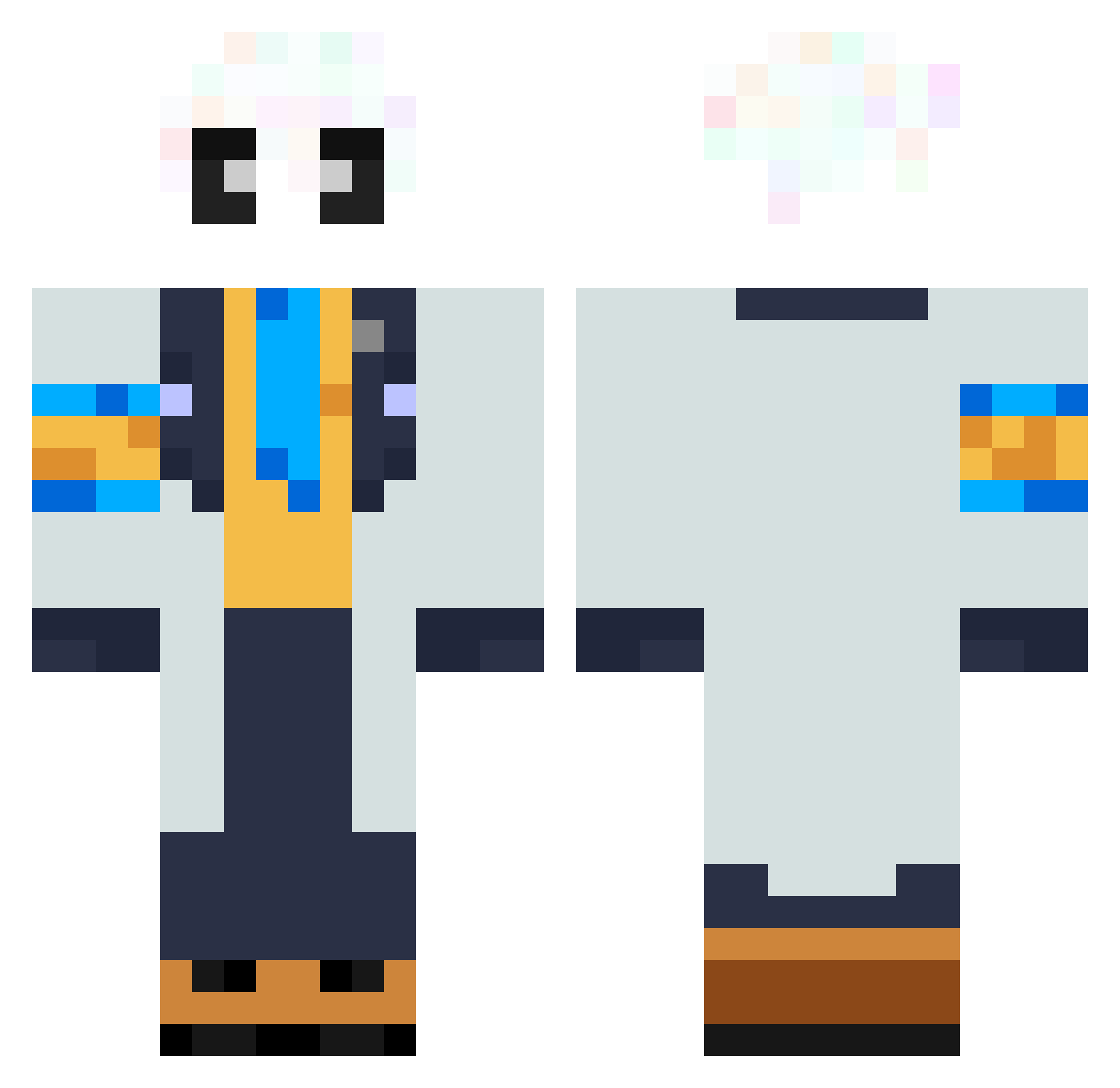 TheDocterMan Minecraft skin, front and back view