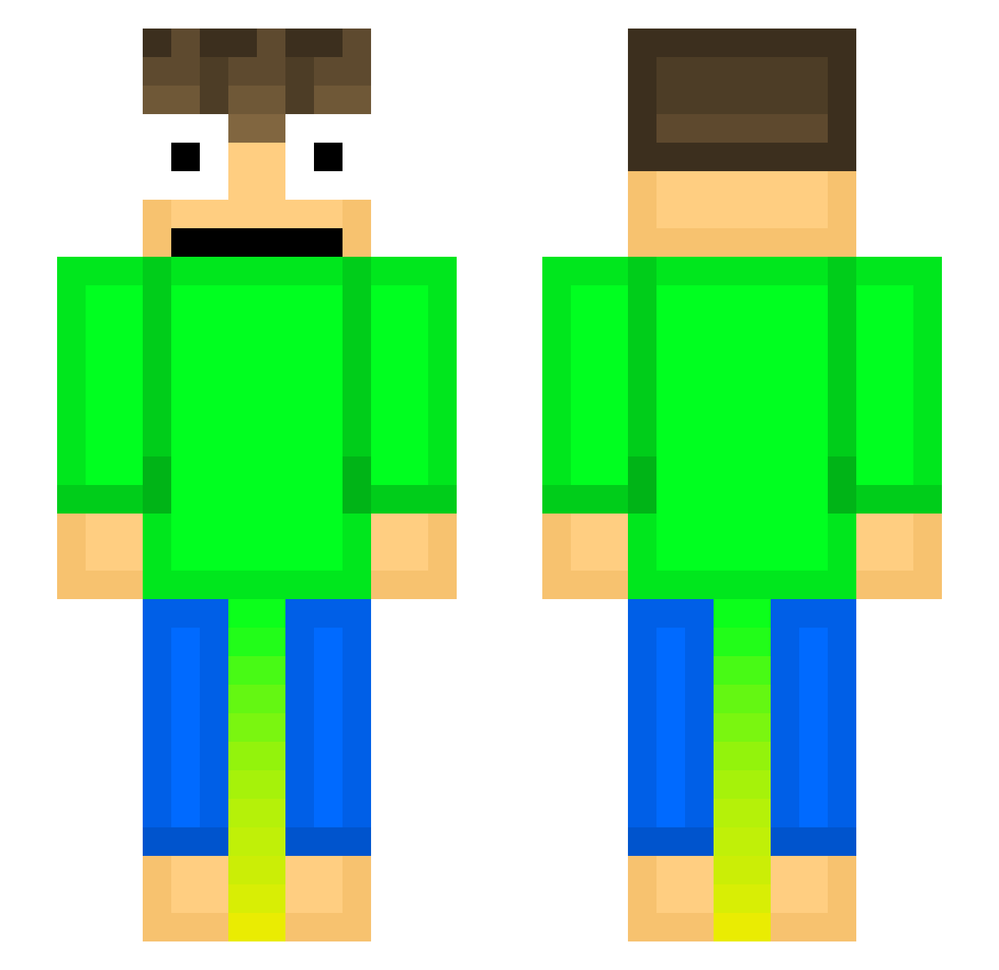 Dogosaur64 Minecraft skin, front and back view