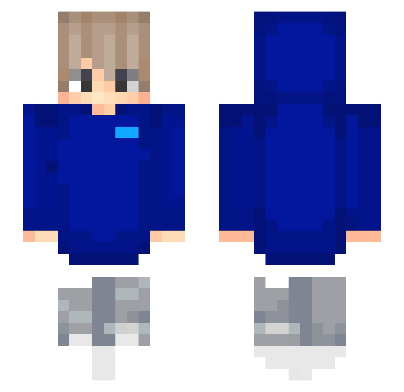 Sebexan Minecraft skin, front and back view