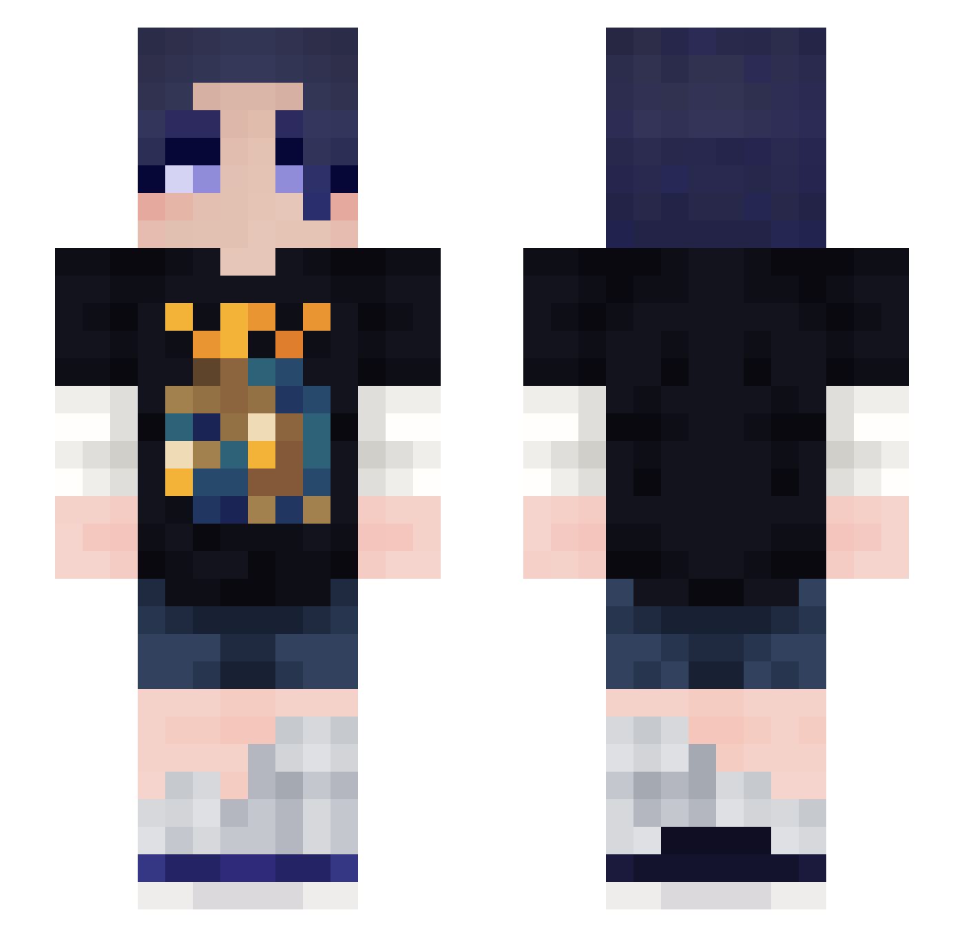 fufutsy Minecraft skin, front and back view